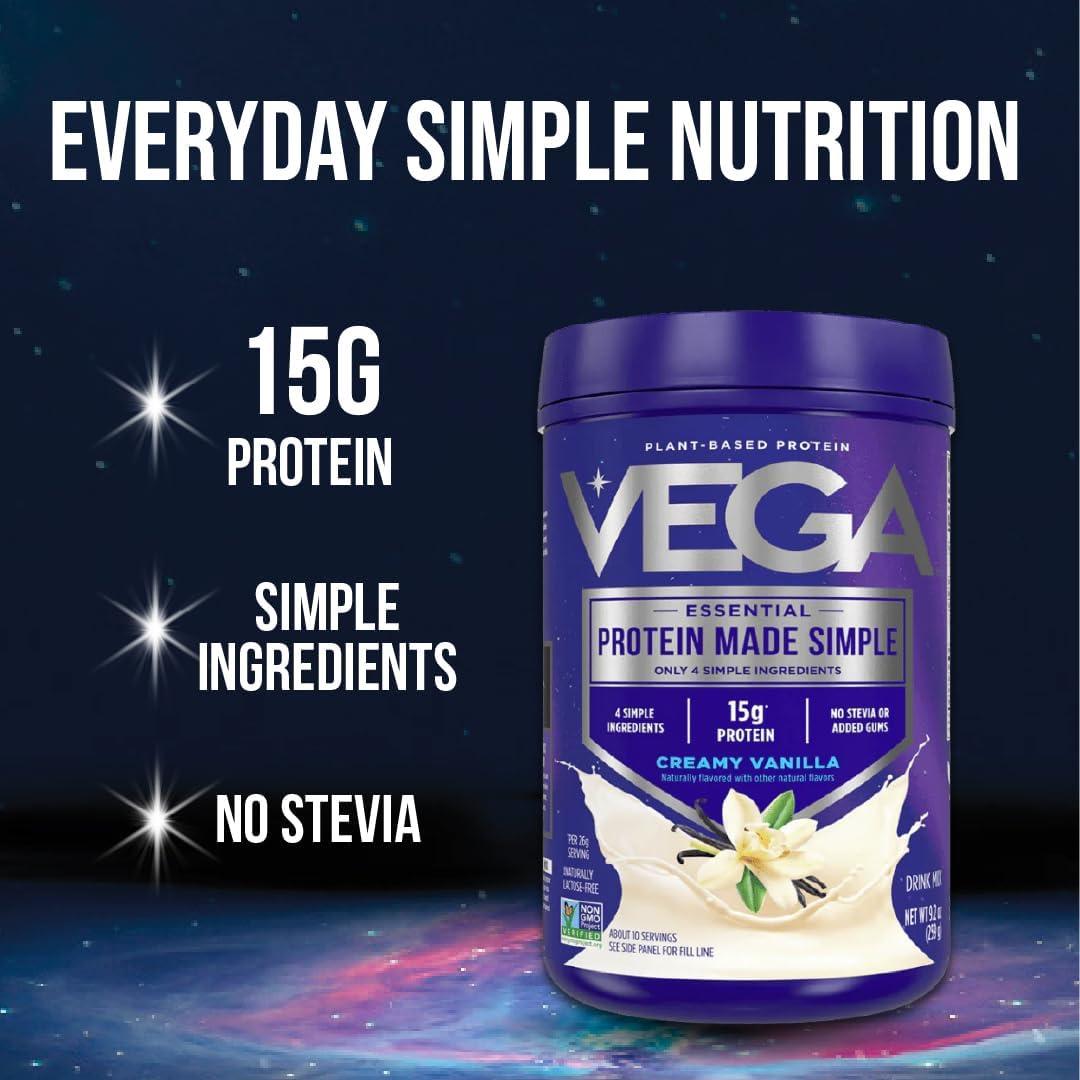 Vega Proteína Hecha Simple Vainilla 261 g - Vegano, Sin Gluten