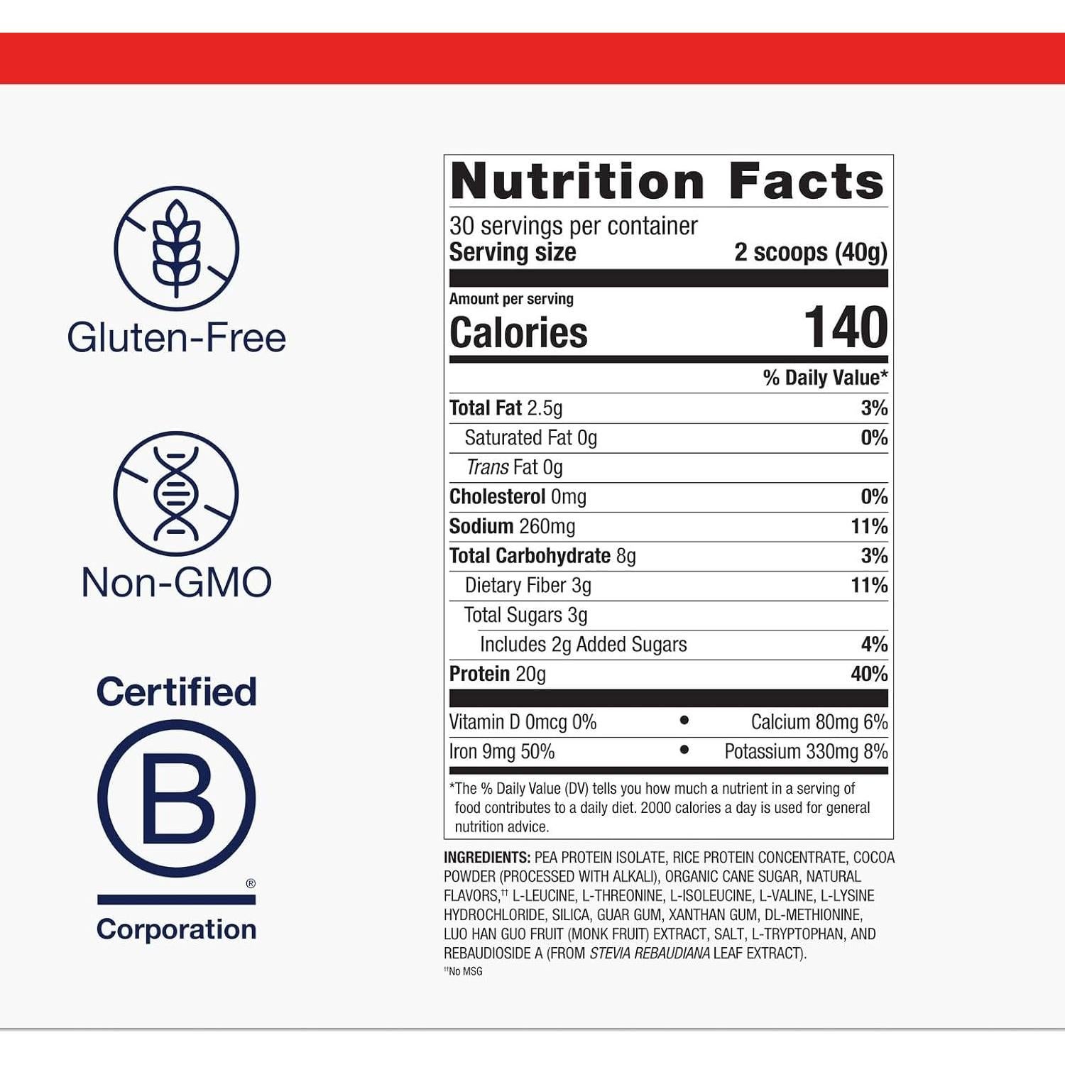 Proteína Perfecta Metagenics Chocolate 1200g - Vegana, Sin OGM