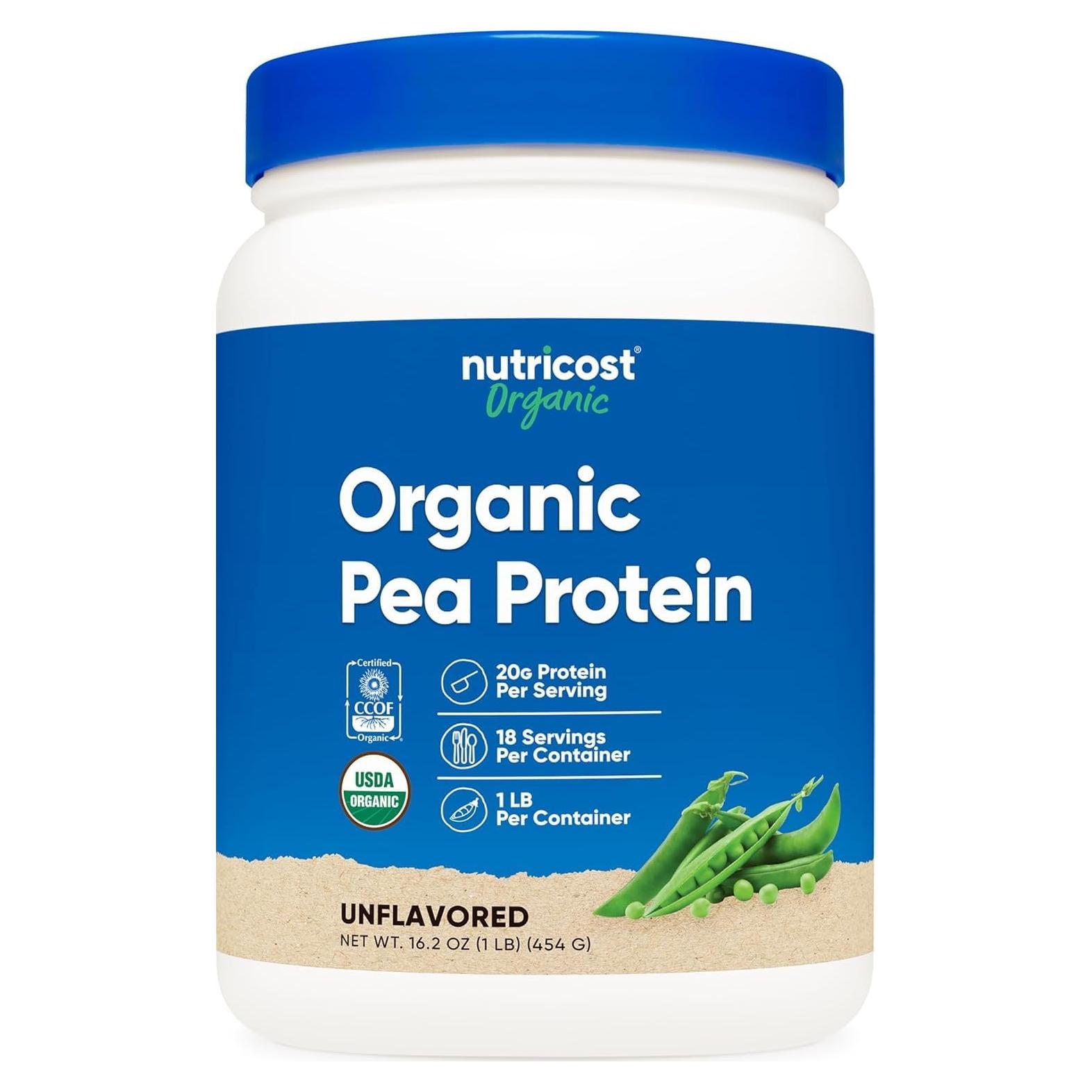 Polvo de Proteína de Guisante Orgánico Nutricost 450g Sin Sabor