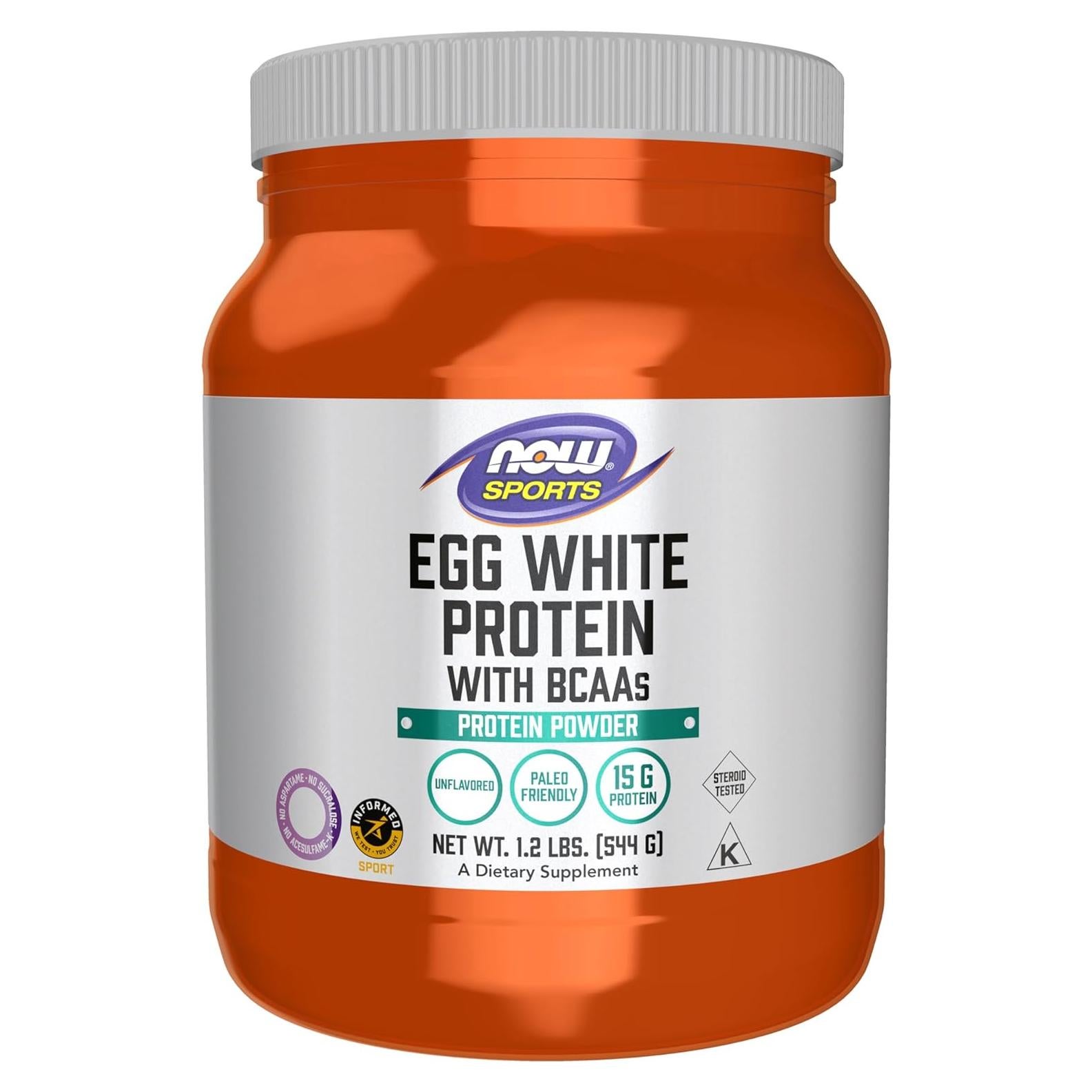 Proteína de Clara de Huevo NOW Foods 0.54 kg 16 g BCAAs