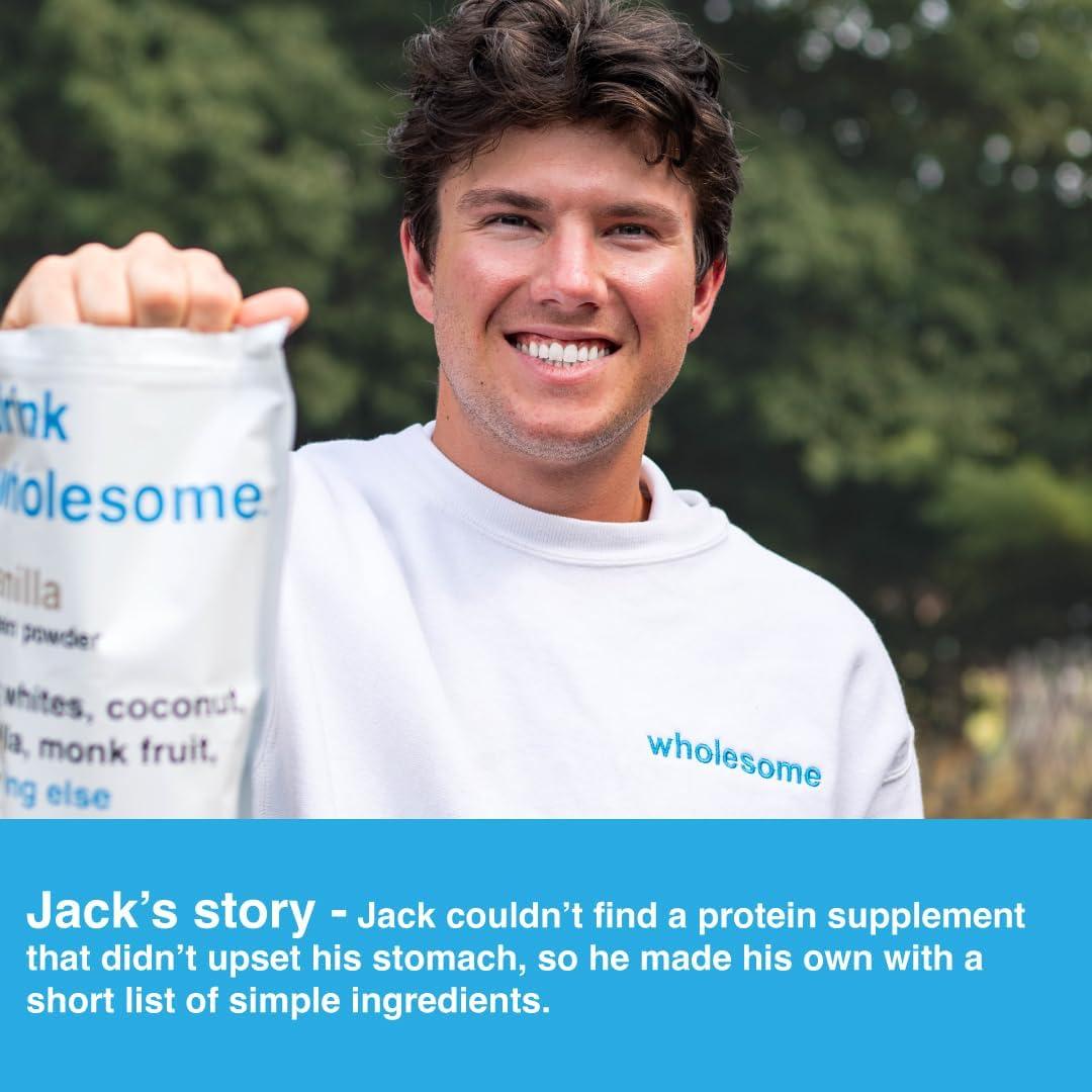 Proteína en Polvo de Clara de Huevo Drink Wholesome 450g - Sin Sabor, Libre de Lácteos, Amigable con Estómagos Sensibles