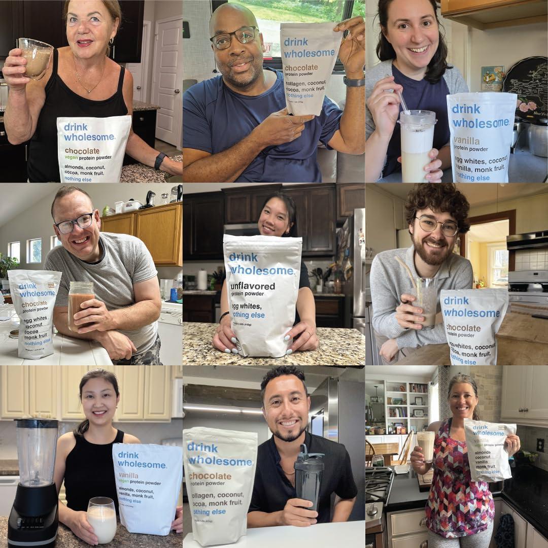 Proteína en Polvo de Clara de Huevo Drink Wholesome 450g - Sin Sabor, Libre de Lácteos, Amigable con Estómagos Sensibles