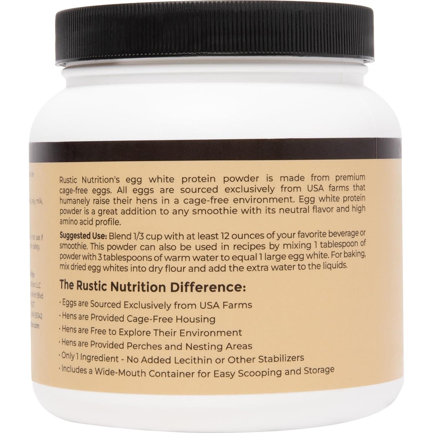 Proteína en Polvo de Clara de Huevo Rustic Nutrition 298g