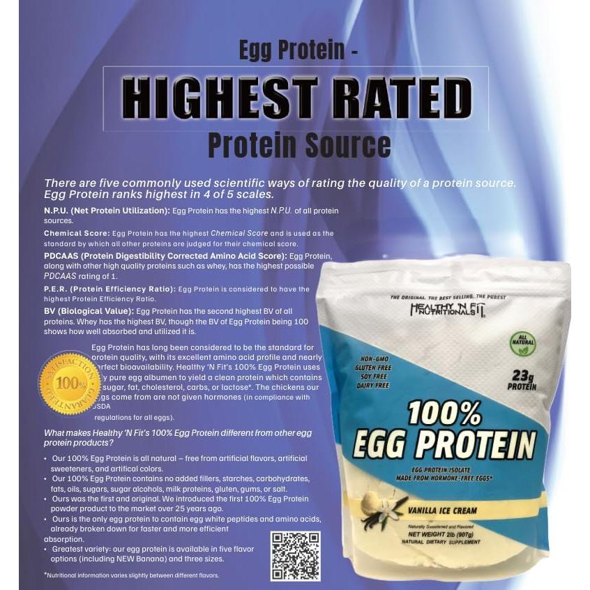 Proteína de Huevo 100% Healthy 'N Fit 0.91 kg Sin Sabor