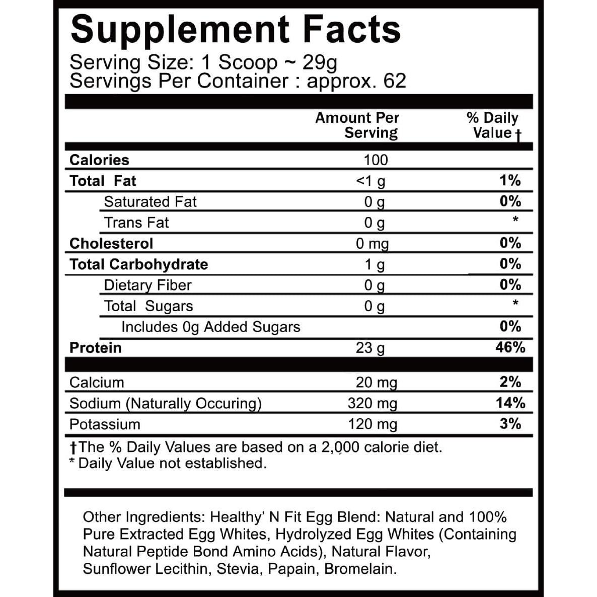 Proteína de Huevo 100% Healthy 'N Fit Vainilla 1.81kg