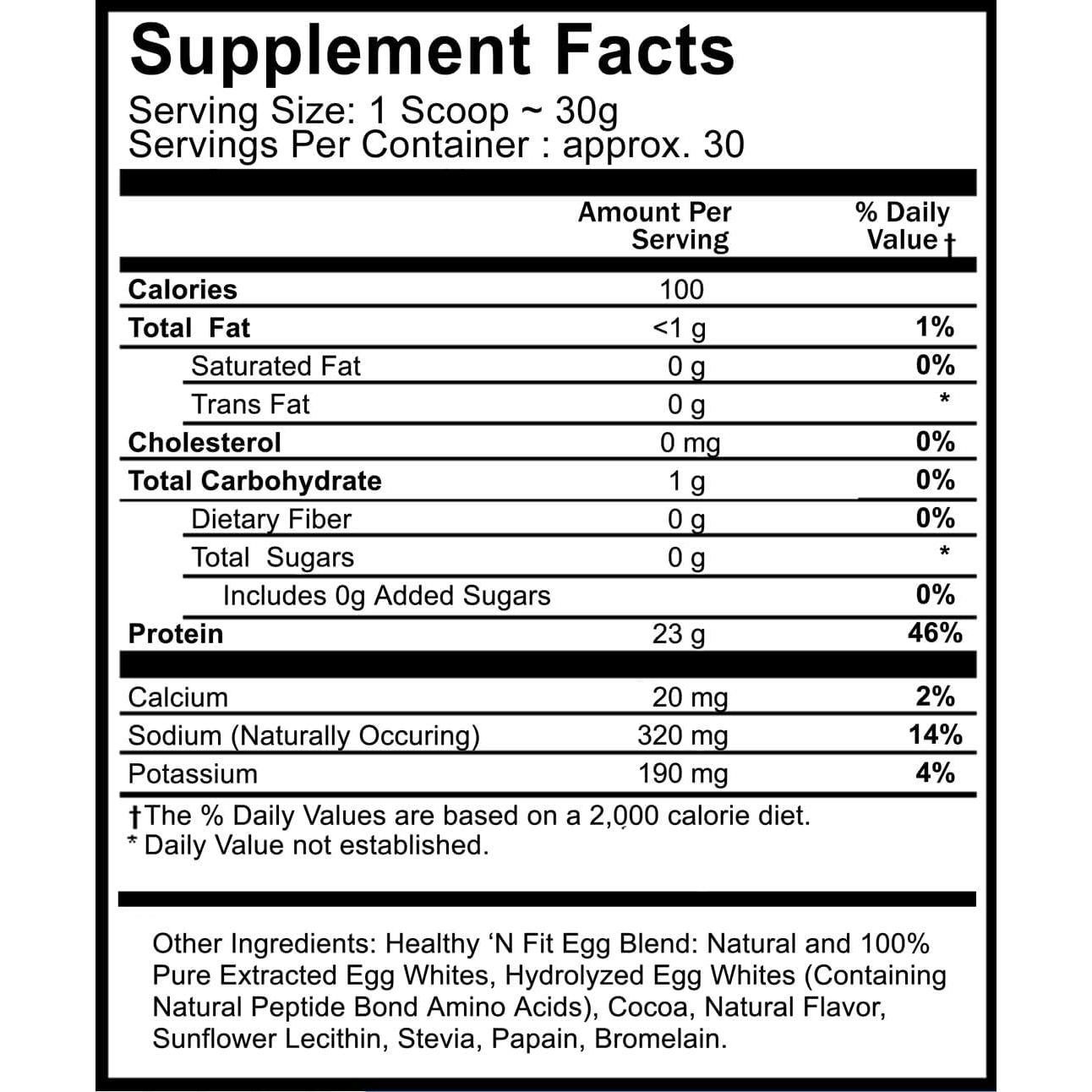 Proteína de Huevo 100% Healthy 'N Fit - Chocolate Celestial 0.91kg