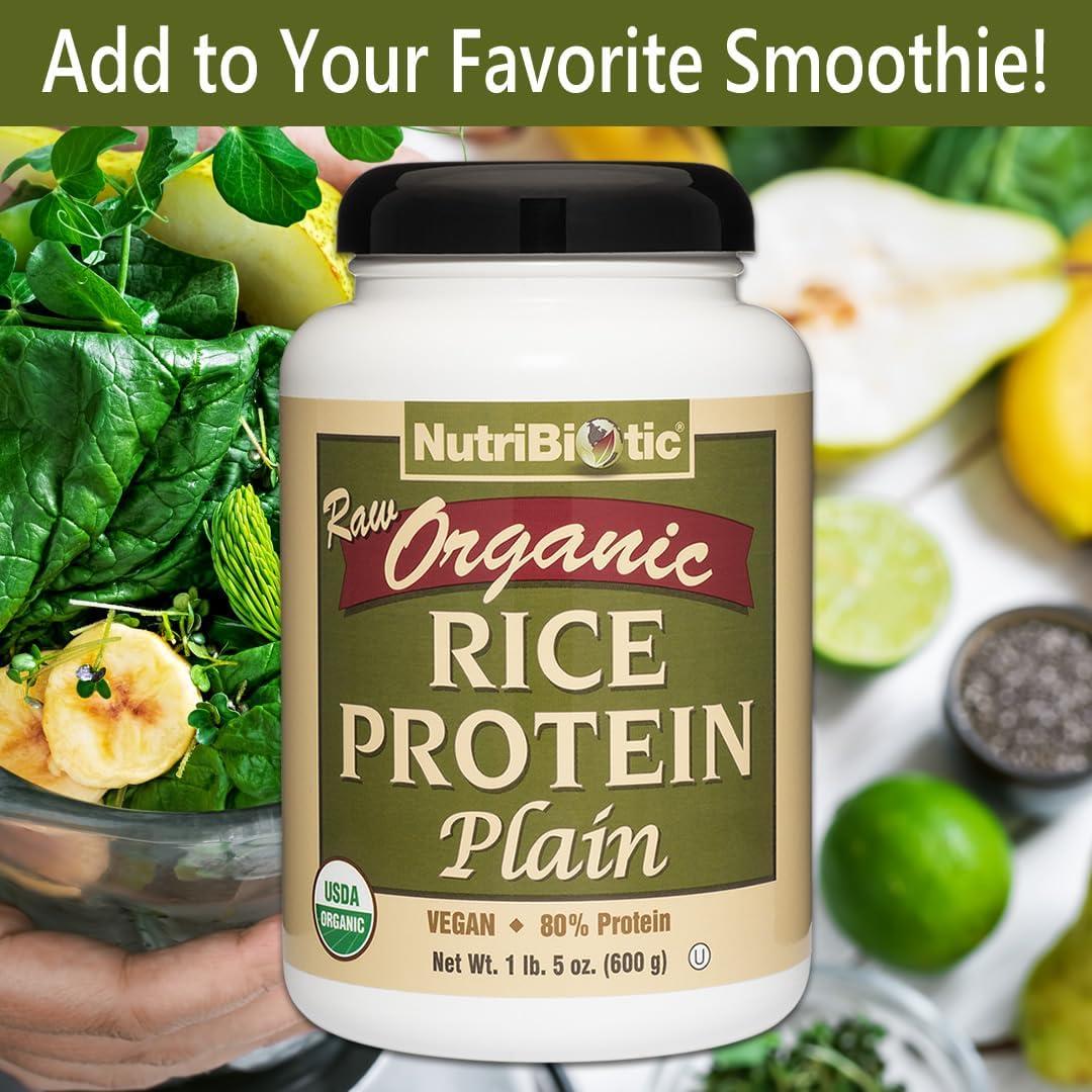 Proteína de Arroz Orgánica NutriBiotic 0.59 kg - Vegana y Keto