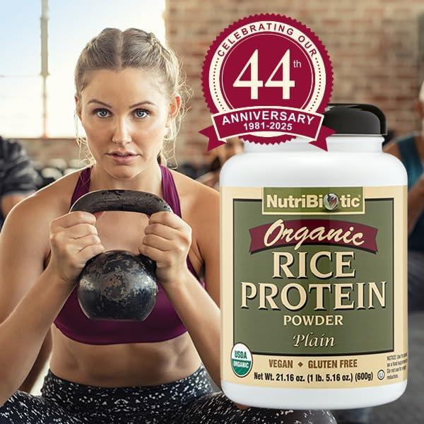 Proteína de Arroz Orgánica NutriBiotic 0.59 kg - Vegana y Keto