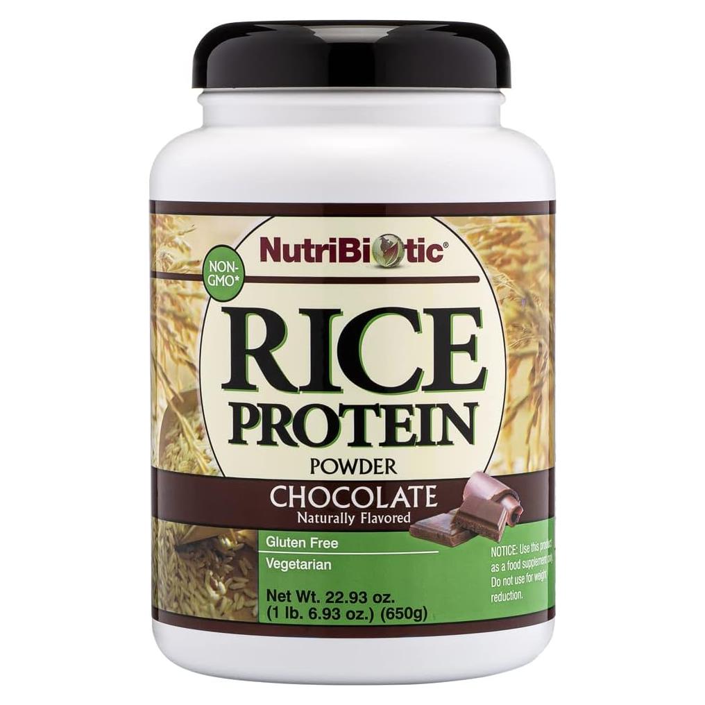 Proteína de Arroz Chocolate NutriBiotic 0.65 kg - Bajo en Carbohidratos