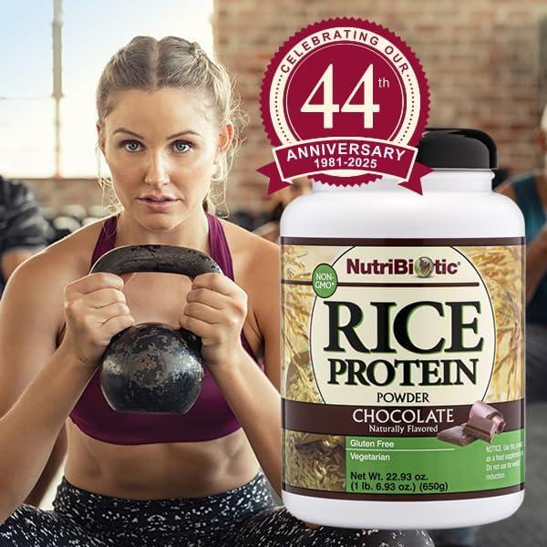 Proteína de Arroz Chocolate NutriBiotic 0.65 kg - Bajo en Carbohidratos