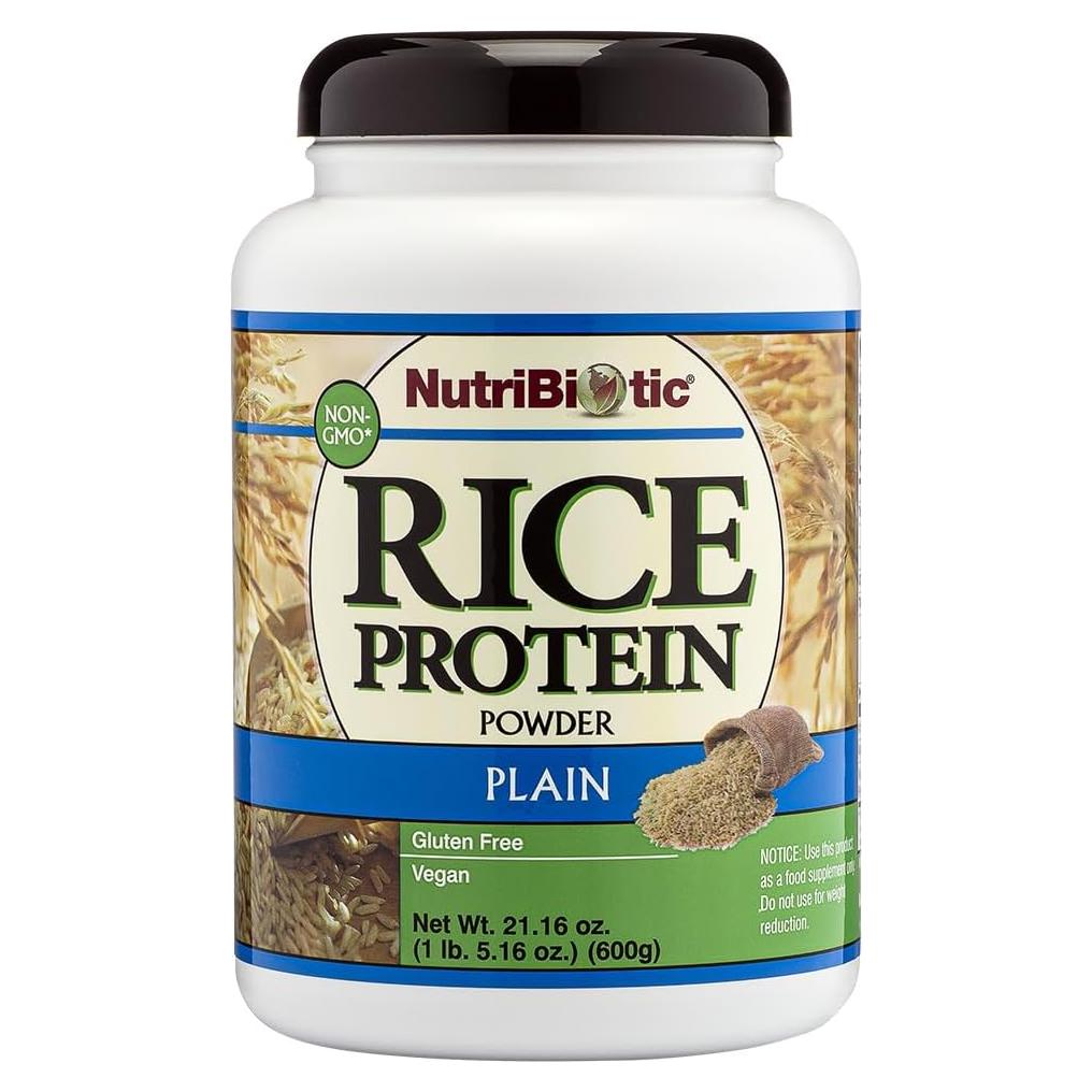 Proteína de Arroz Natural NutriBiotic 600g - Vegana, Keto, Sin Gluten
