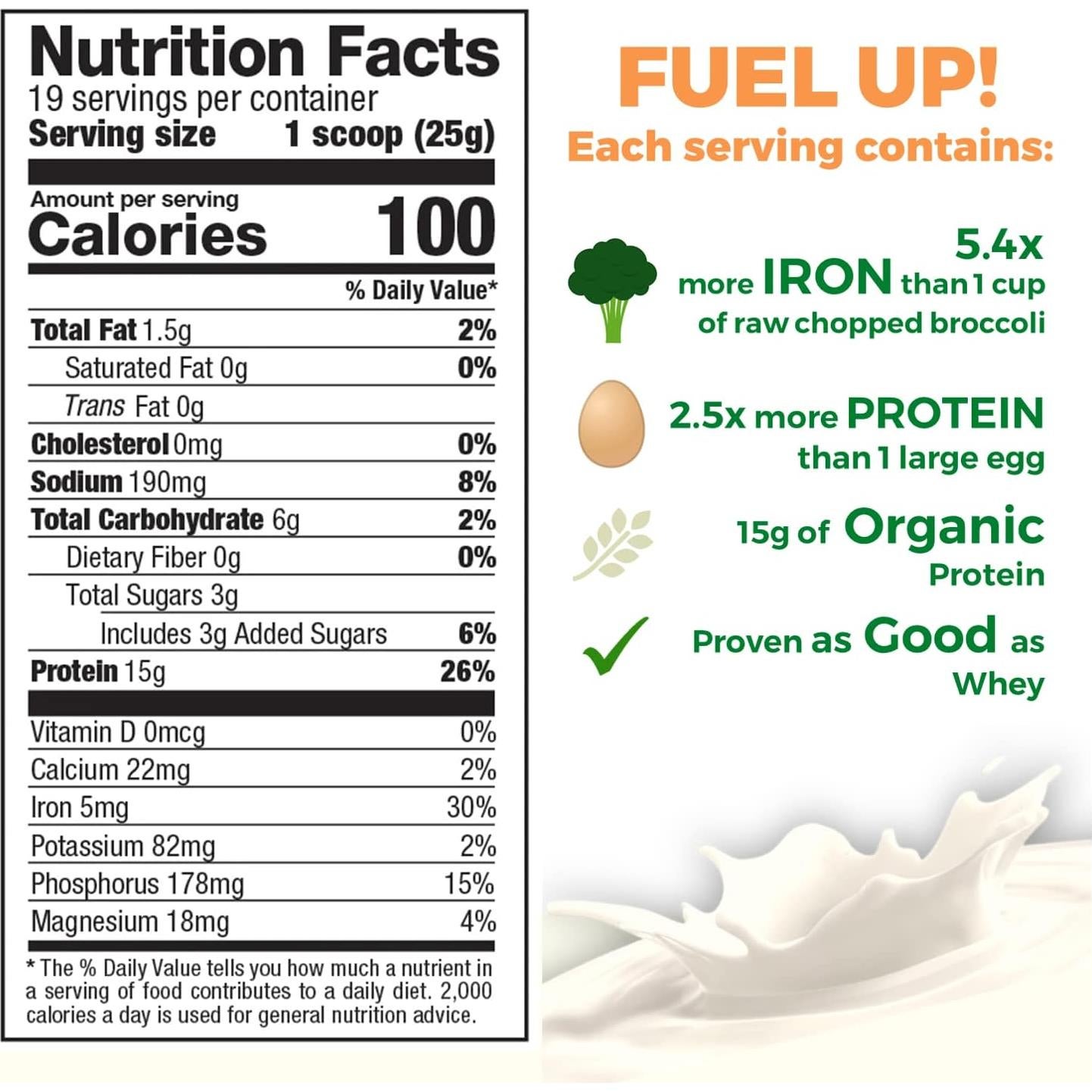 Proteína de Arroz Orgánico Growing Naturals 464g - Vainilla