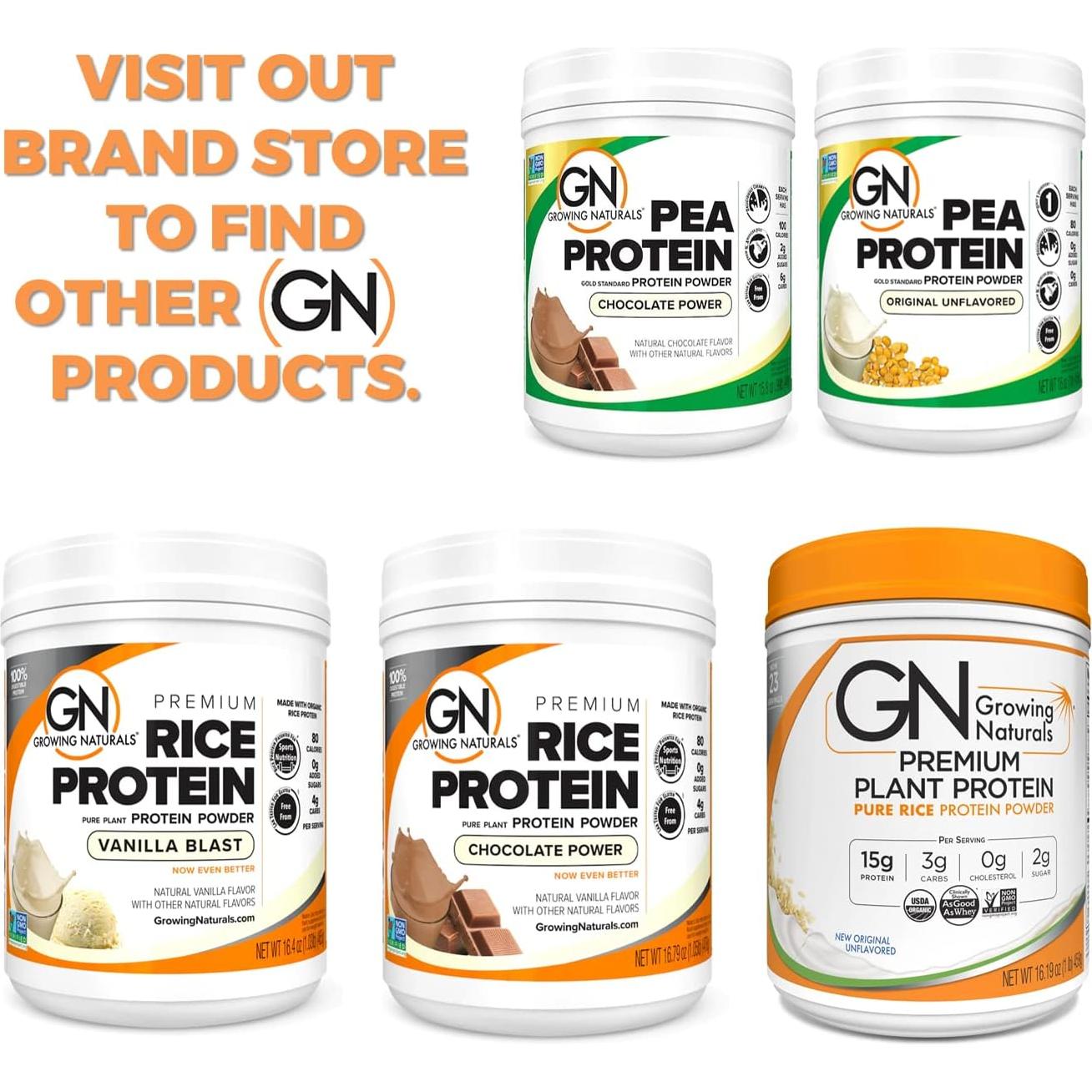 Proteína de Arroz Orgánico Growing Naturals 464g - Vainilla