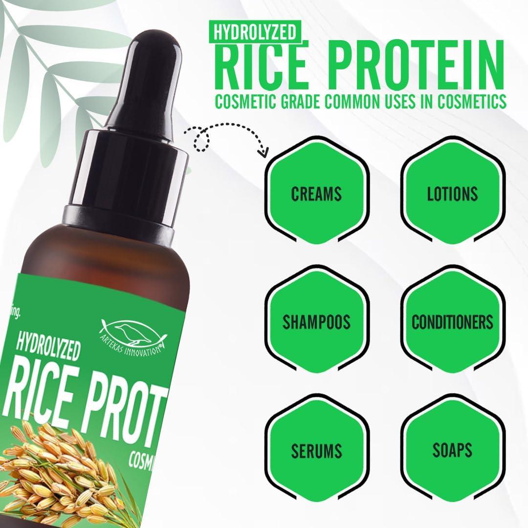 Proteína de Arroz Hidrolizada Grado Cosmético 30g - Cuidado Piel y Cabello