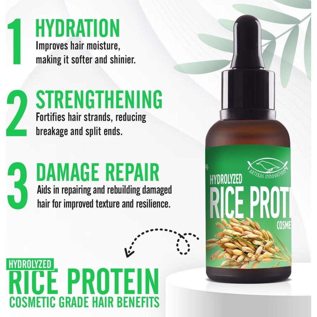 Proteína de Arroz Hidrolizada Grado Cosmético 30g - Cuidado Piel y Cabello