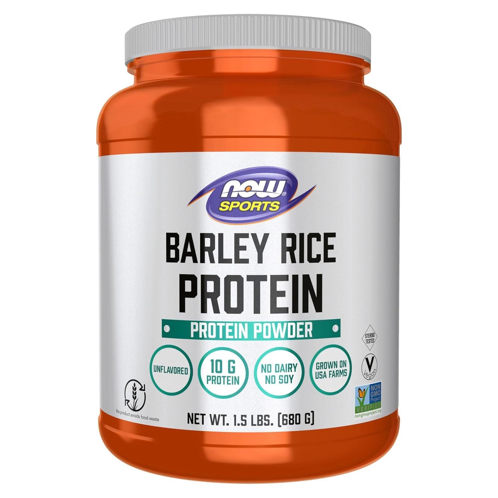 Proteína de Arroz de Cebada NOW Sports 0.68 kg Sin Sabor