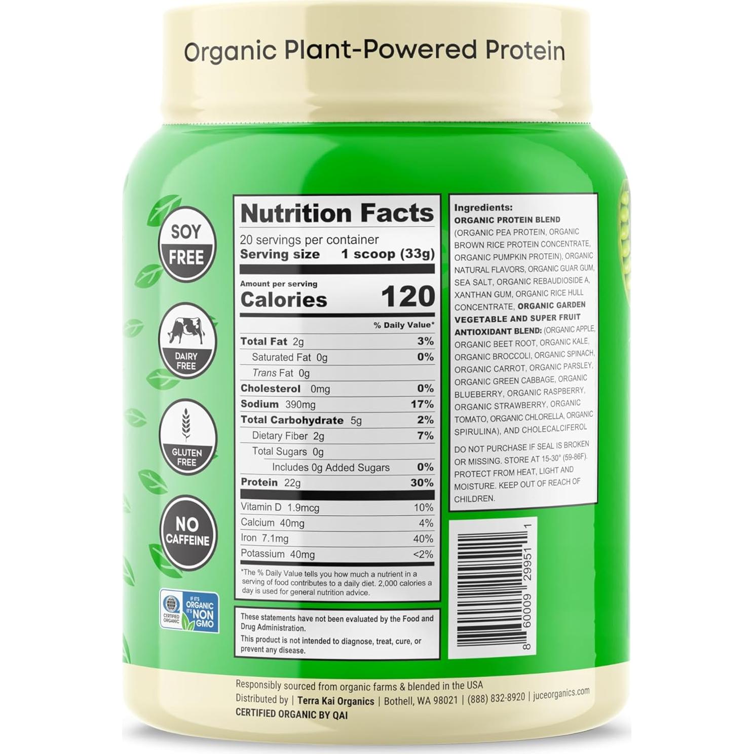 Polvo de Proteína Vegetal Orgánica Juce Vainilla 0.71 kg