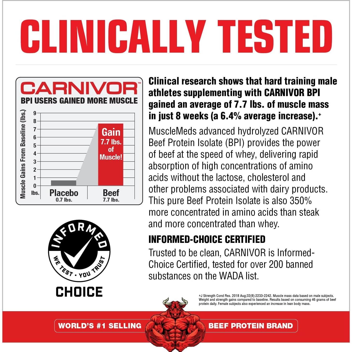 Proteína Aislada de Carne MuscleMeds Carnivor 1.88 kg Sabor Mantequilla de Cacahuate con Chocolate