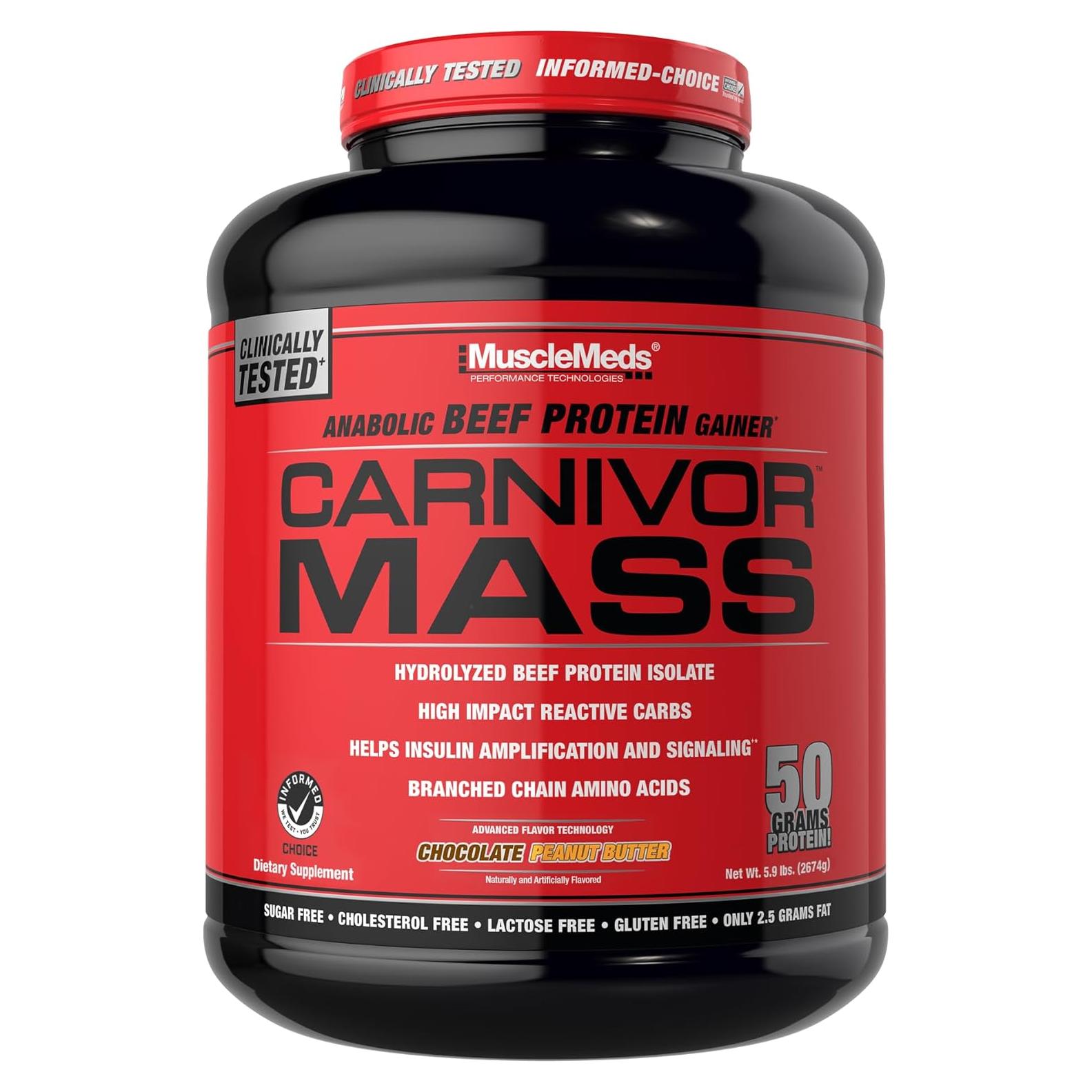 CARNIVOR Mass Gainer MuscleMeds 2.72kg Chocolate Maní