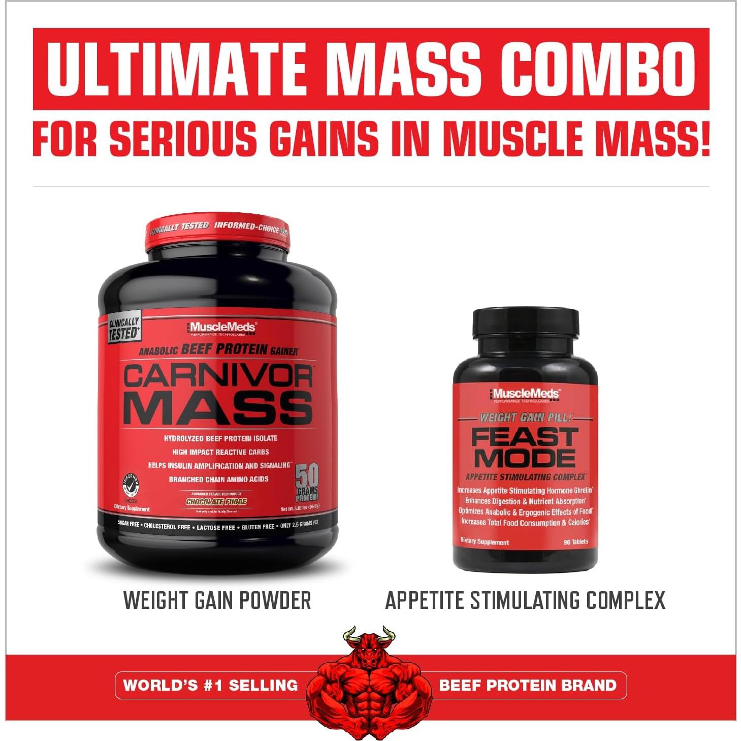 CARNIVOR Mass Gainer MuscleMeds 2.72kg Chocolate Maní