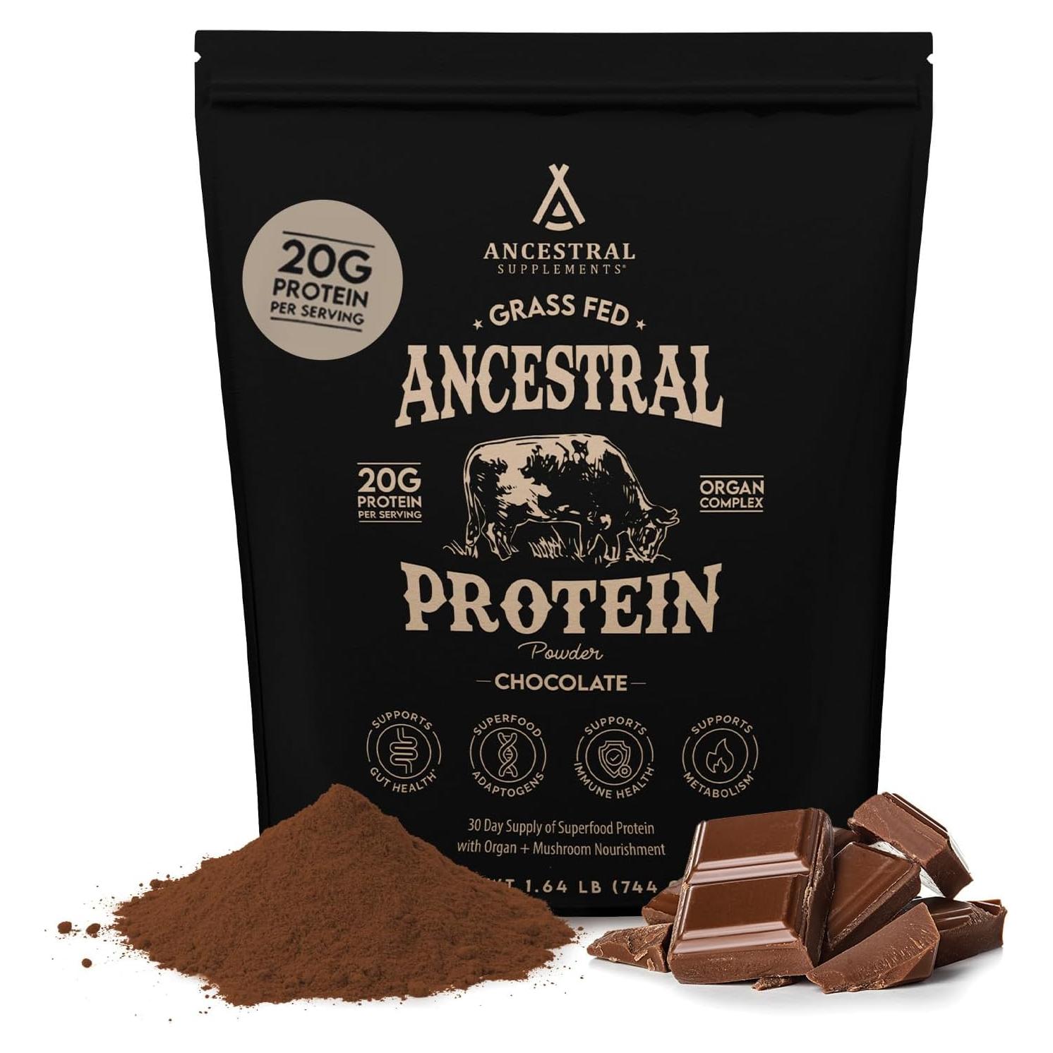 Proteína en Polvo Ancestral 0.71kg Chocolate Orgánico