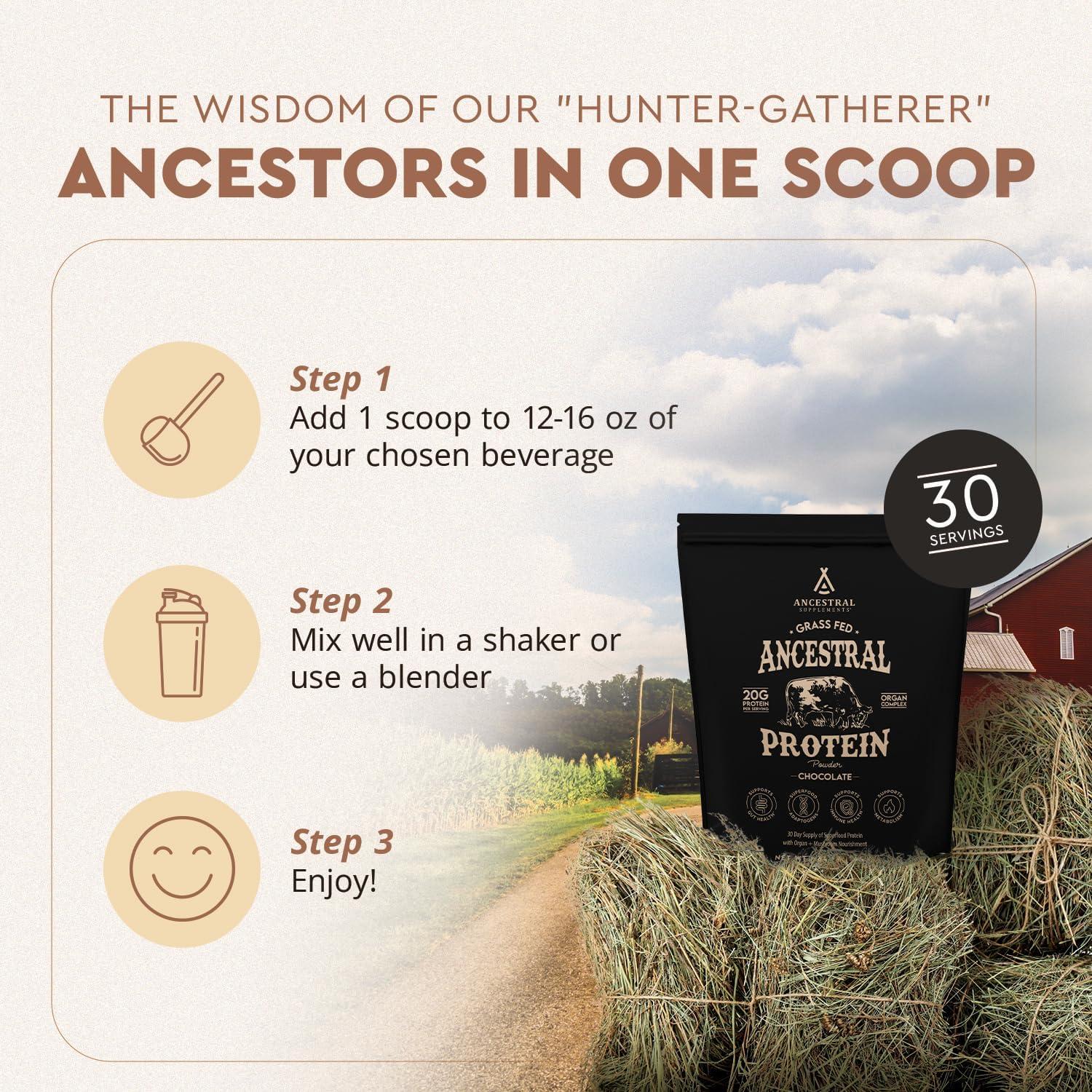 Proteína en Polvo Ancestral 0.71kg Chocolate Orgánico