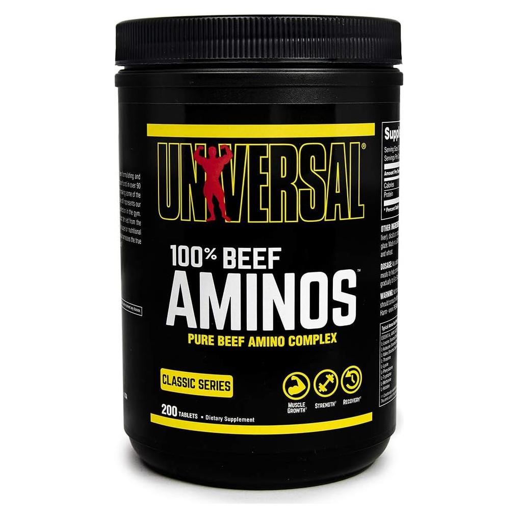 Aminoácidos de Carne Nutrición Universal - 200 Tabletas - 3g Proteína
