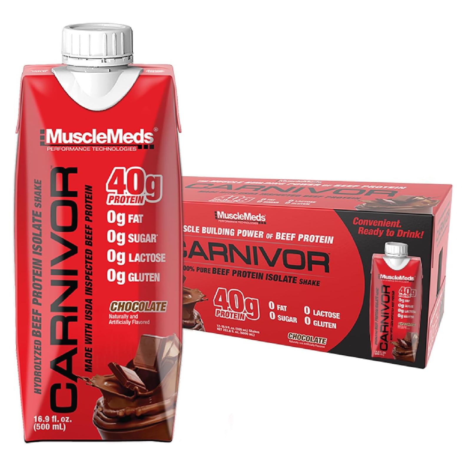 MuscleMeds Carnivor RTD Proteína Aislada Chocolate 500ml x12
