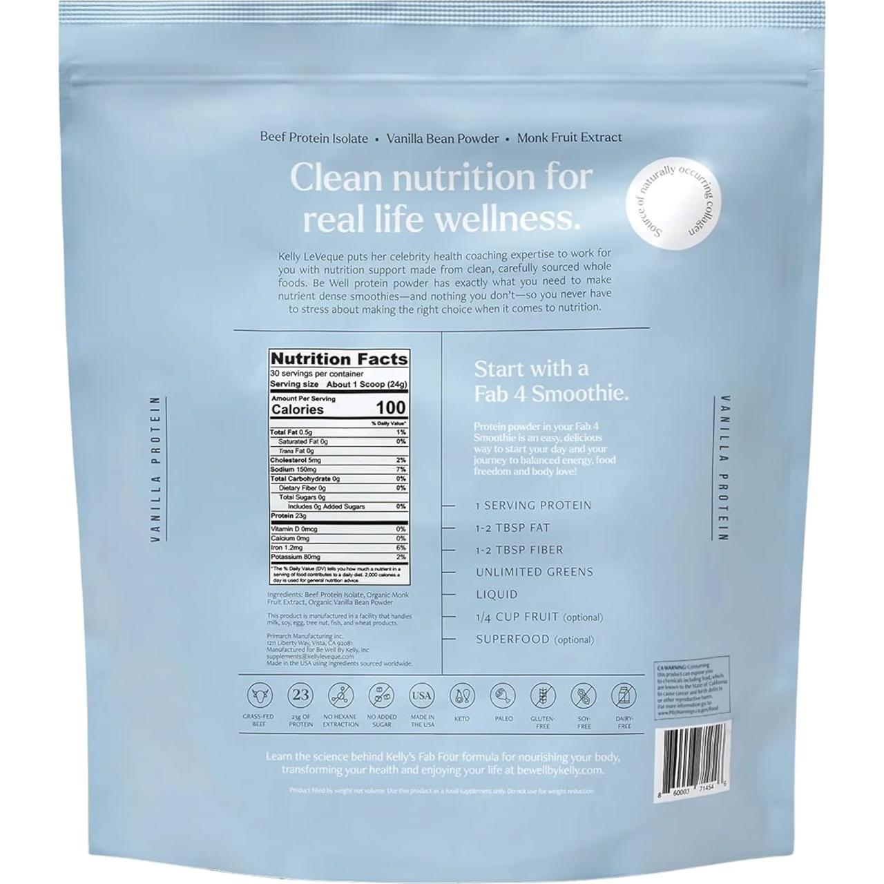 Proteína en Polvo de Carne de Res Be Well 849g Vainilla