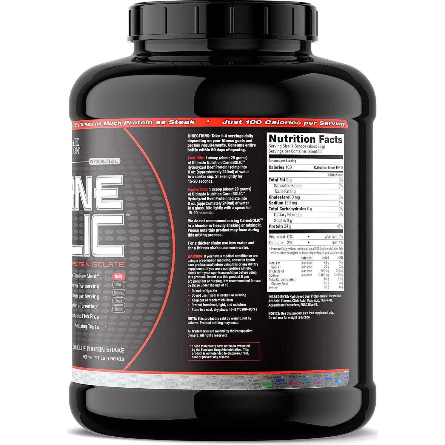 Ultimate Nutrition Carnebolic Proteína de Carne 1.68 kg Frambuesa Azul