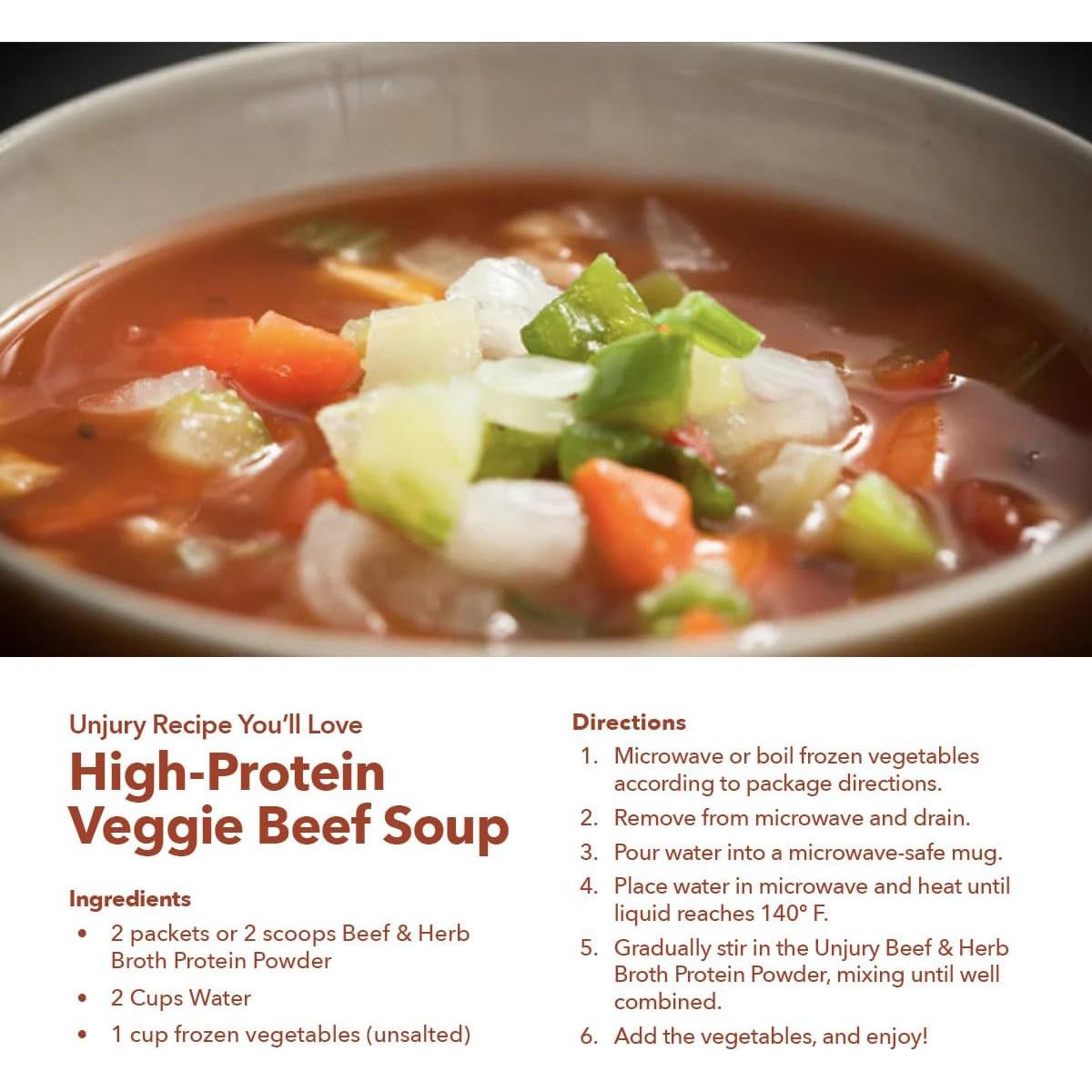 Polvo de Proteína Unjury Carne y Hierbas 420g | 21g Proteína