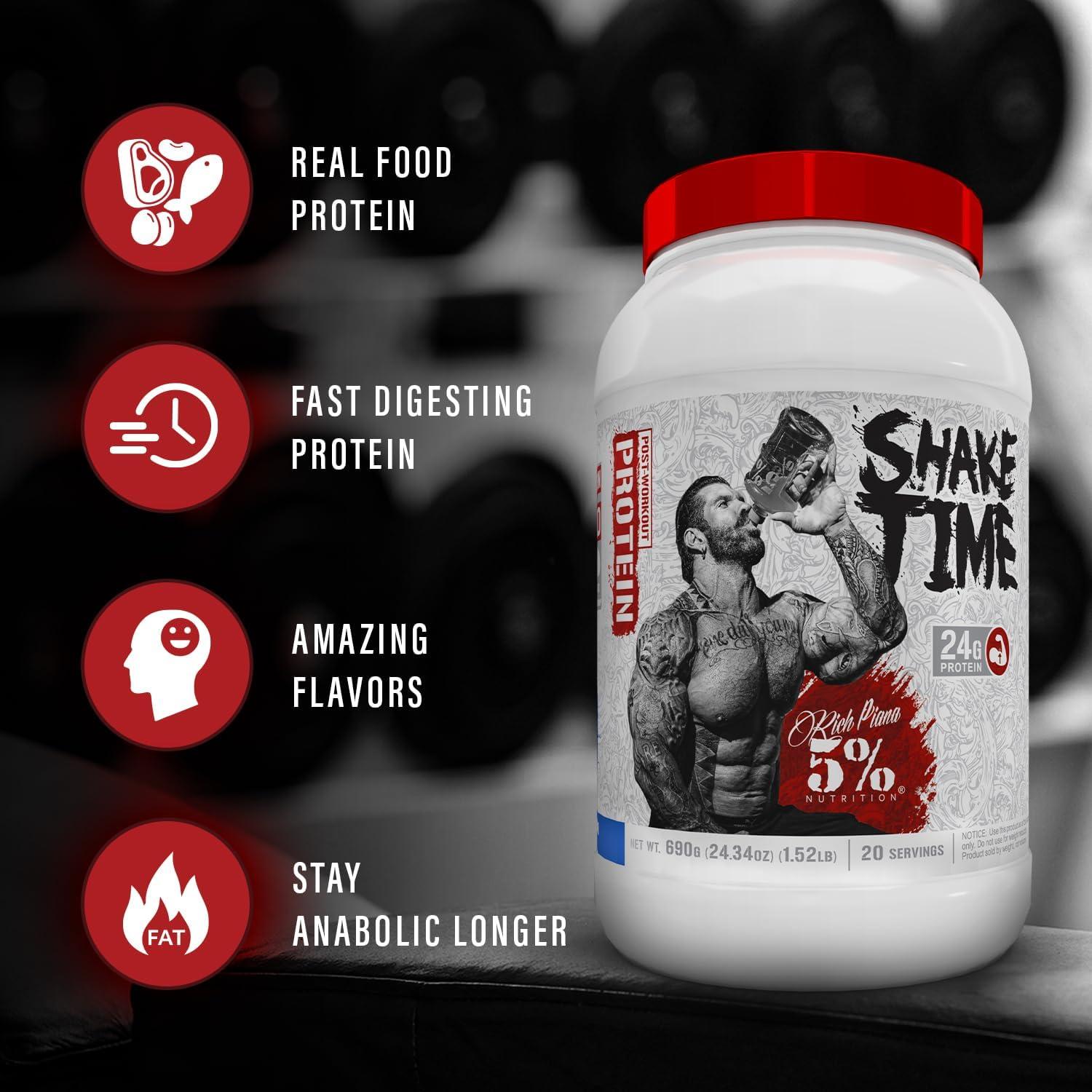 Bebida de Proteína 5% Nutrition Shake Time 24g Galletas y Crema