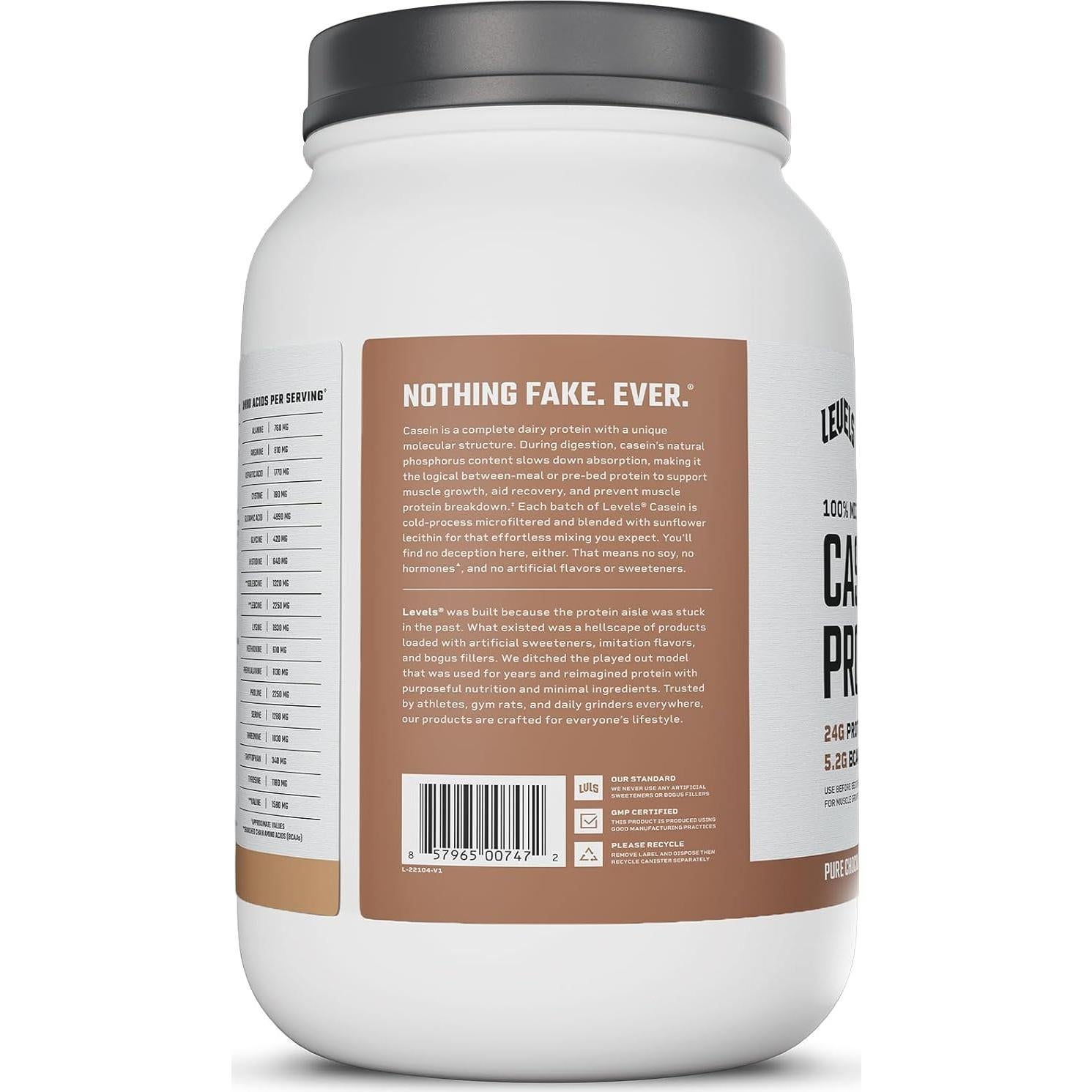 Proteína de Caseína Micelar Niveles 0.91kg Sabor Chocolate