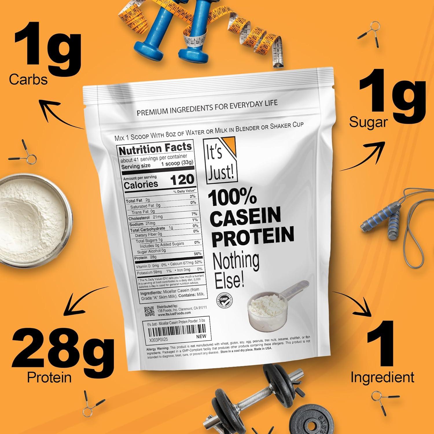 Polvo de Proteína de Caseína 100% Justo! 1.36kg Sin Sabor