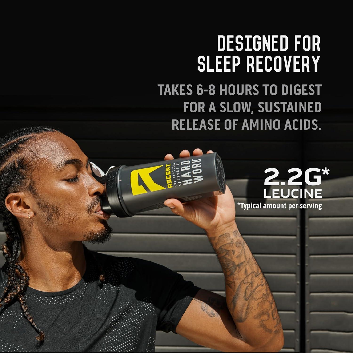 Polvo de Proteína Caseína Ascent 0.91kg Mantequilla Cacahuate