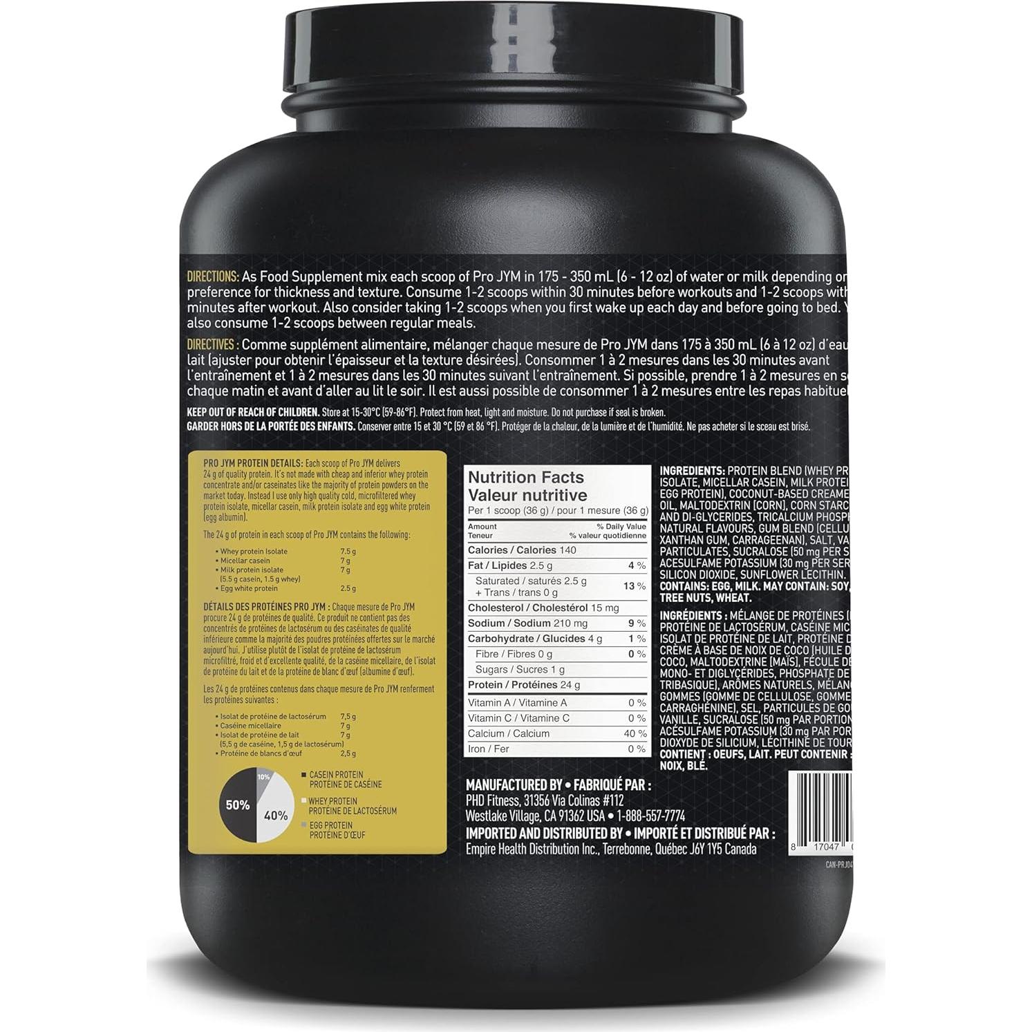 Proteína en Polvo Pro JYM Vainilla Tahitiana 1.62kg