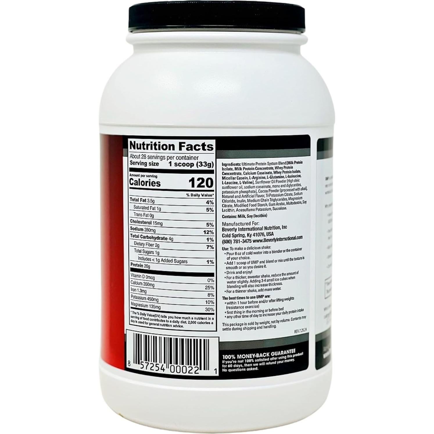 Beverly International UMP Polvo de Proteína Chocolate 928 g