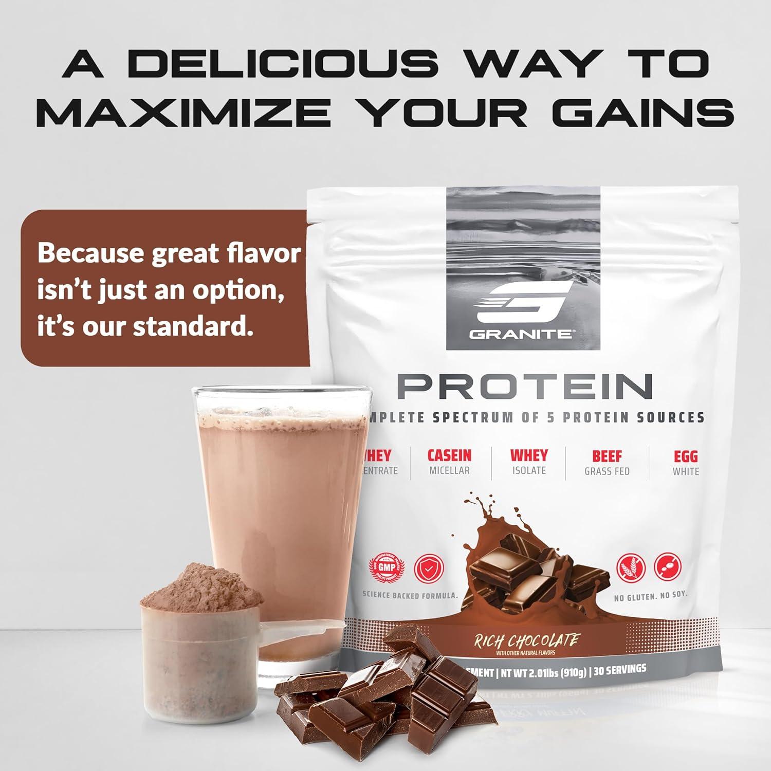 Polvo de Proteína Granite Nutrition - 5 Fuentes Premium - Chocolate