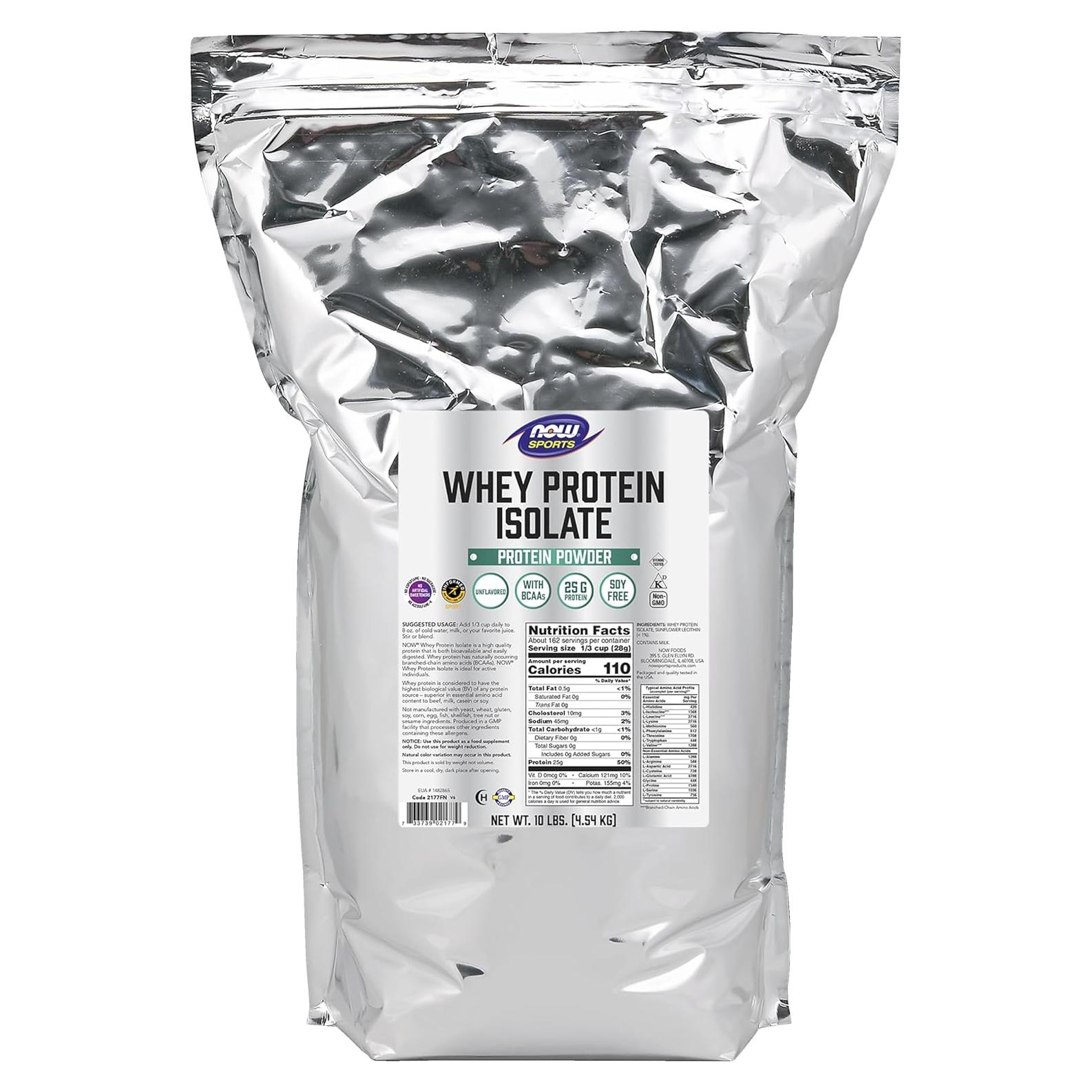Aislado de Proteína de Suero NOW Foods 4.54 kg Sin Sabor