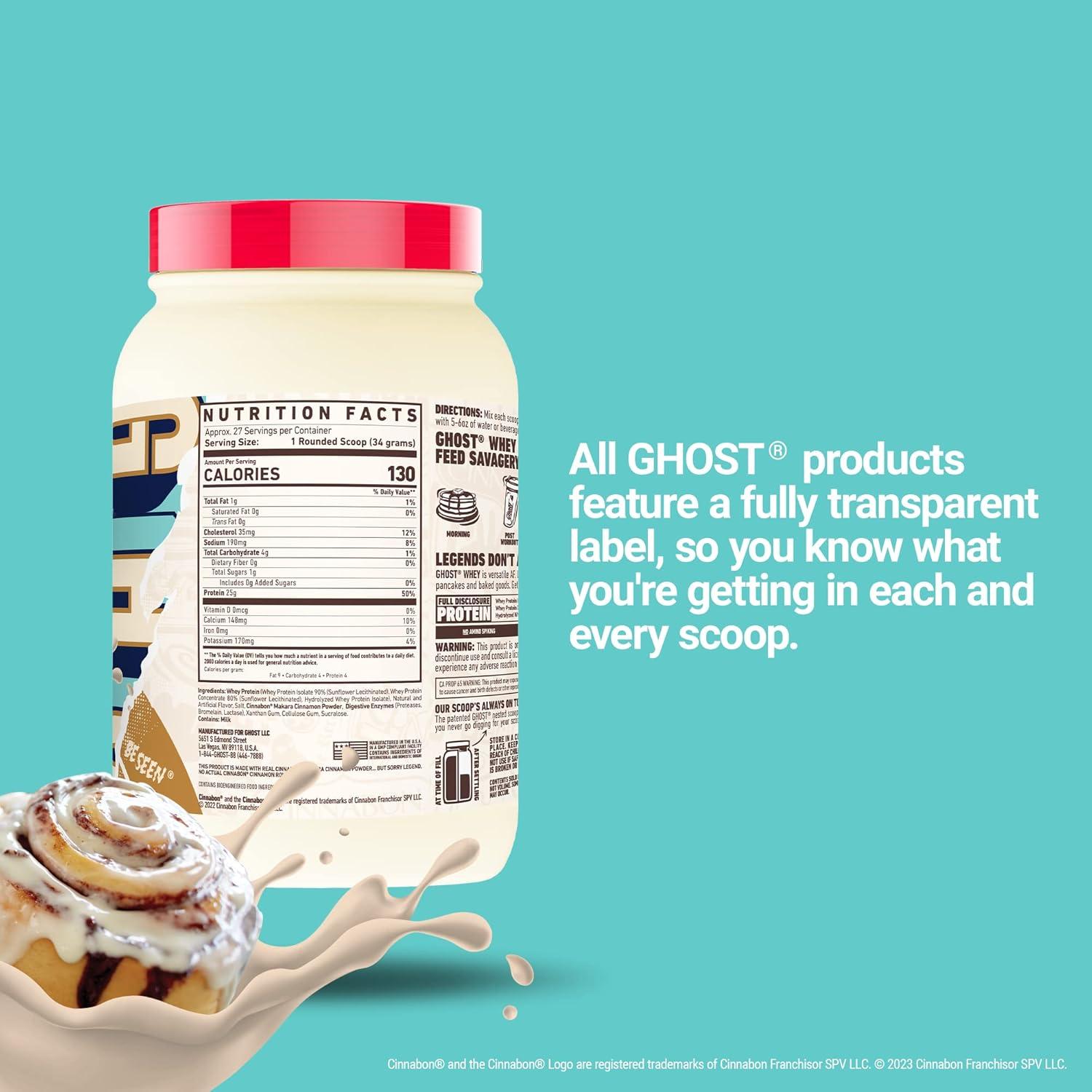 GHOST Proteína de Suero Cinnabon 0.91KG 25G por Porción