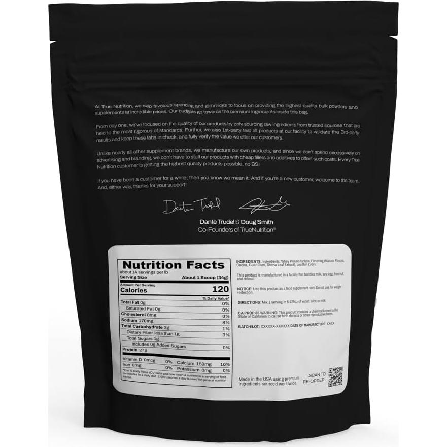 Concentrado de Proteína de Suero True Nutrition 0.91kg Chocolate