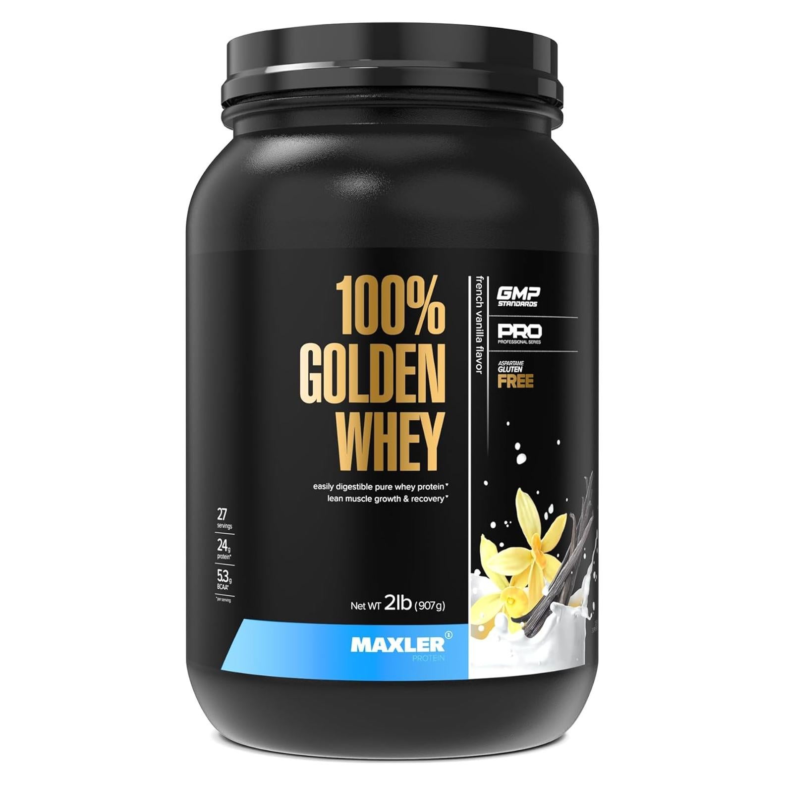 Proteína de Suero Maxler 100% Golden Whey 0.91kg Vainilla