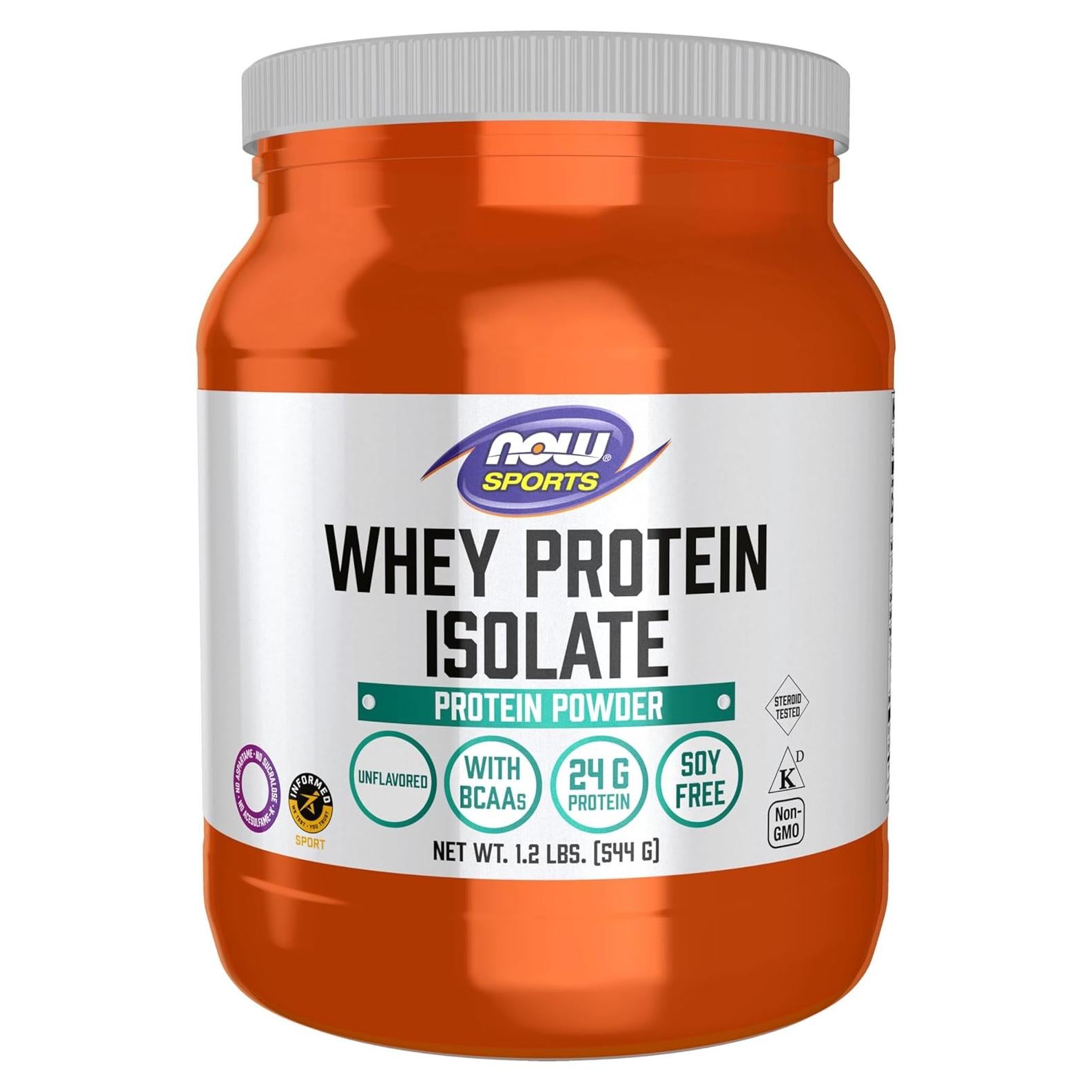 Aislado de Proteína de Suero NOW 0.54 kg con BCAAs Sin Sabor