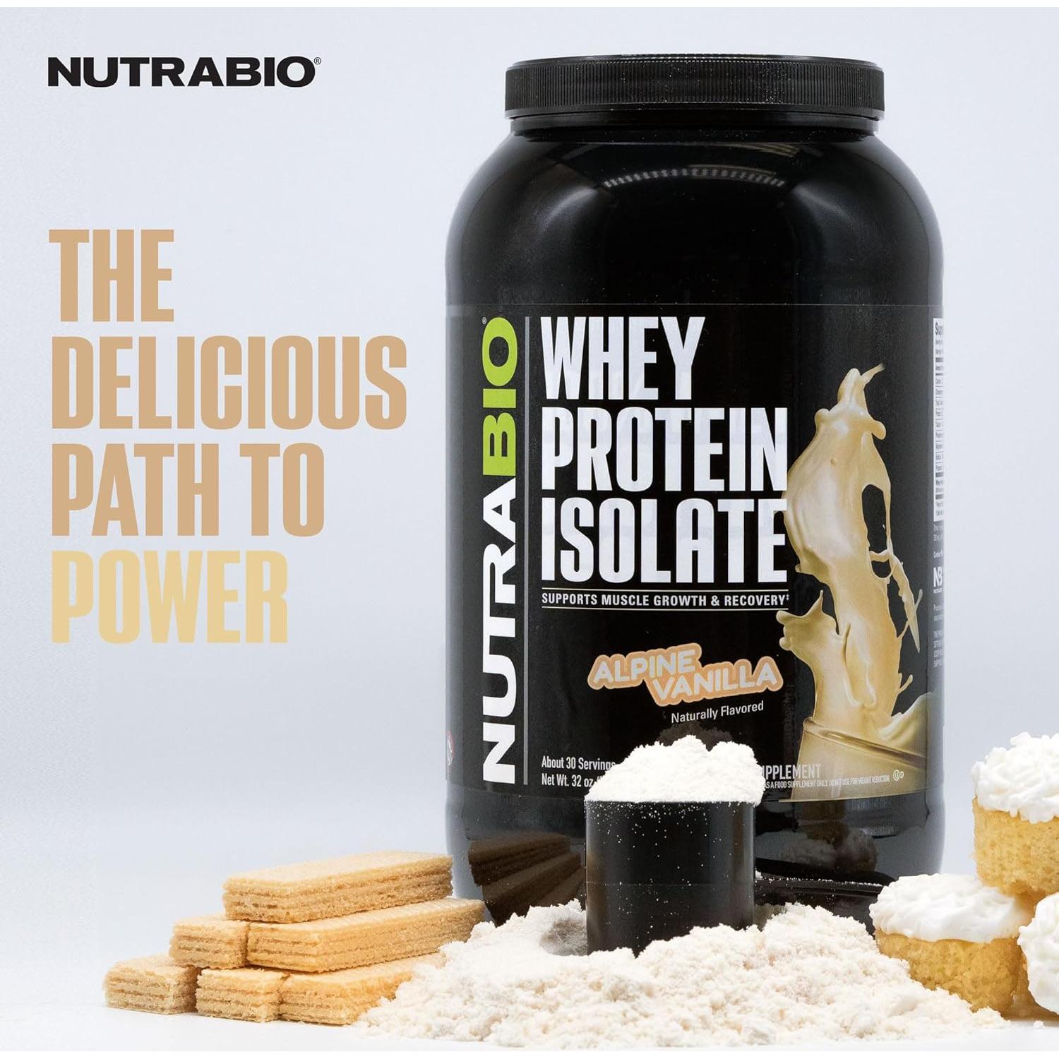 Proteína de Suero Aislada NutraBio Vainilla 0.91 kg