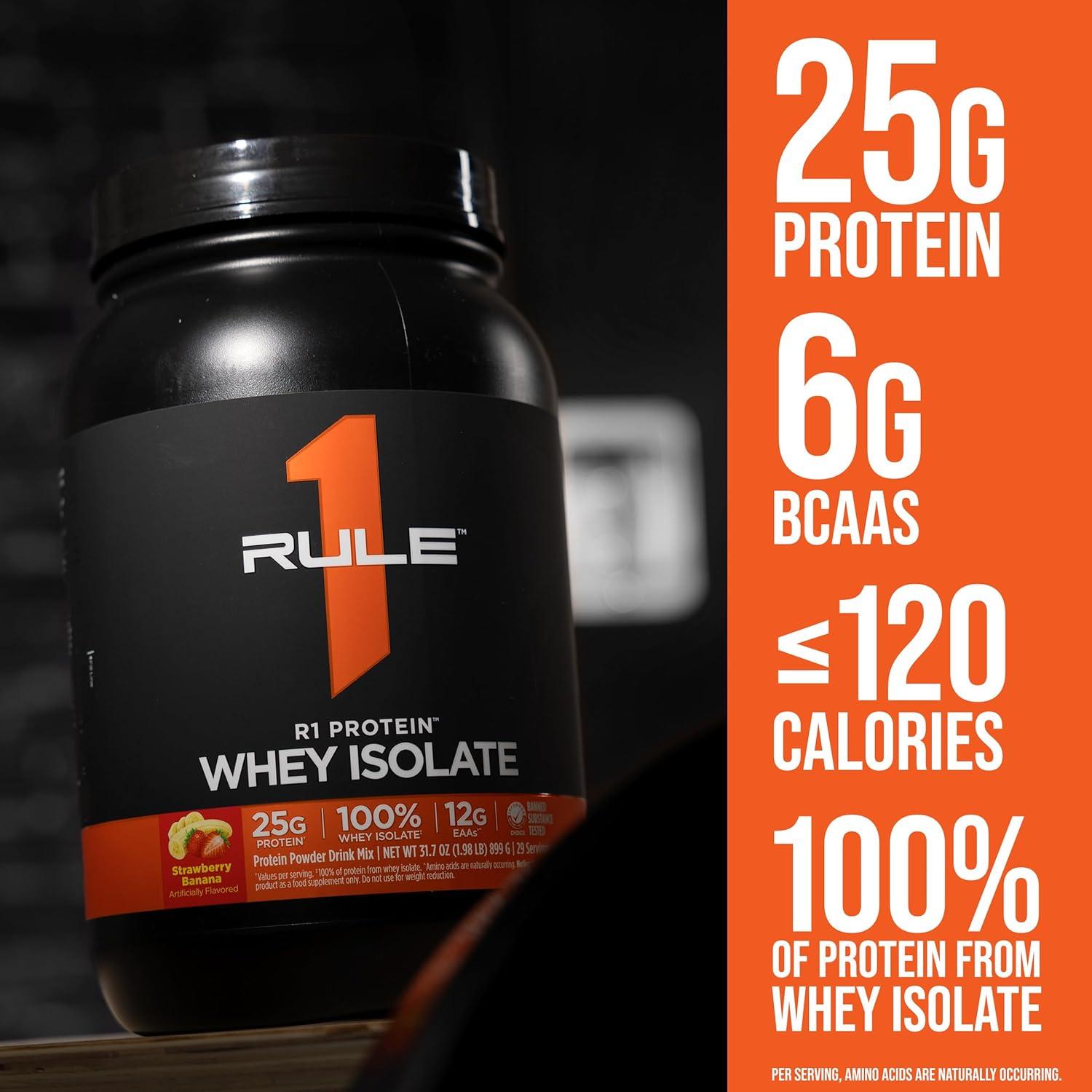 Proteína de Suero Aislada R1 - 25g Proteína y 6g BCAA - 0.91kg Chocolate Fudge