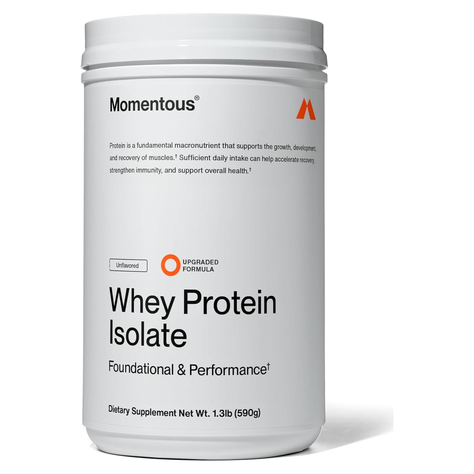 Proteína de Suero Aislada Momentous 590g - Sin Sabor - NSF