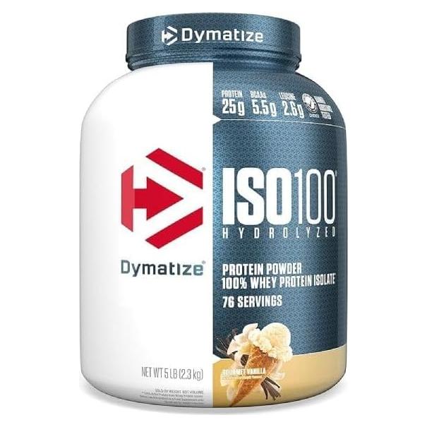 Dymatize ISO 100 Proteína de Suero Hidrolizada Vainilla 2.27kg