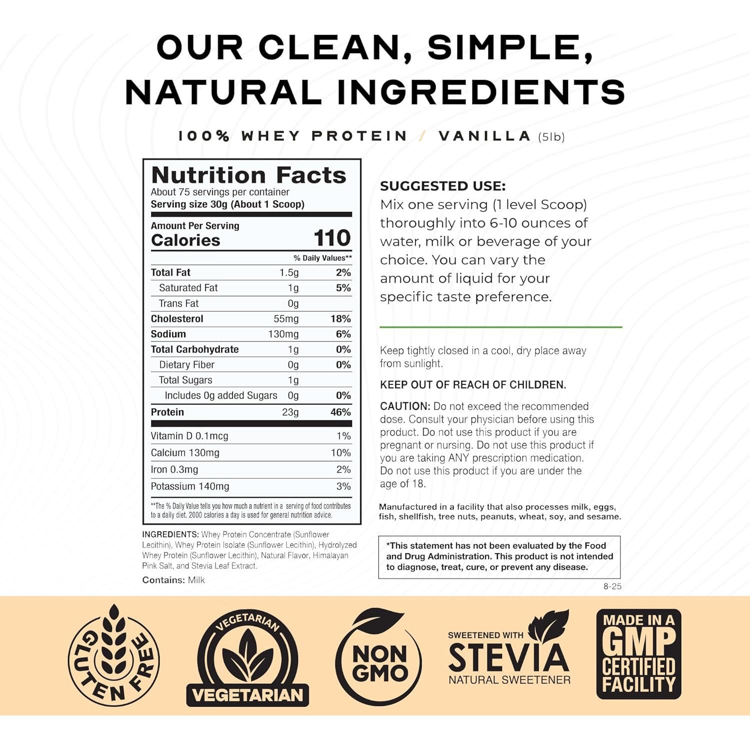 Proteína de Suero Alimentada con Pasto Muscle Feast Vainilla 2.27kg