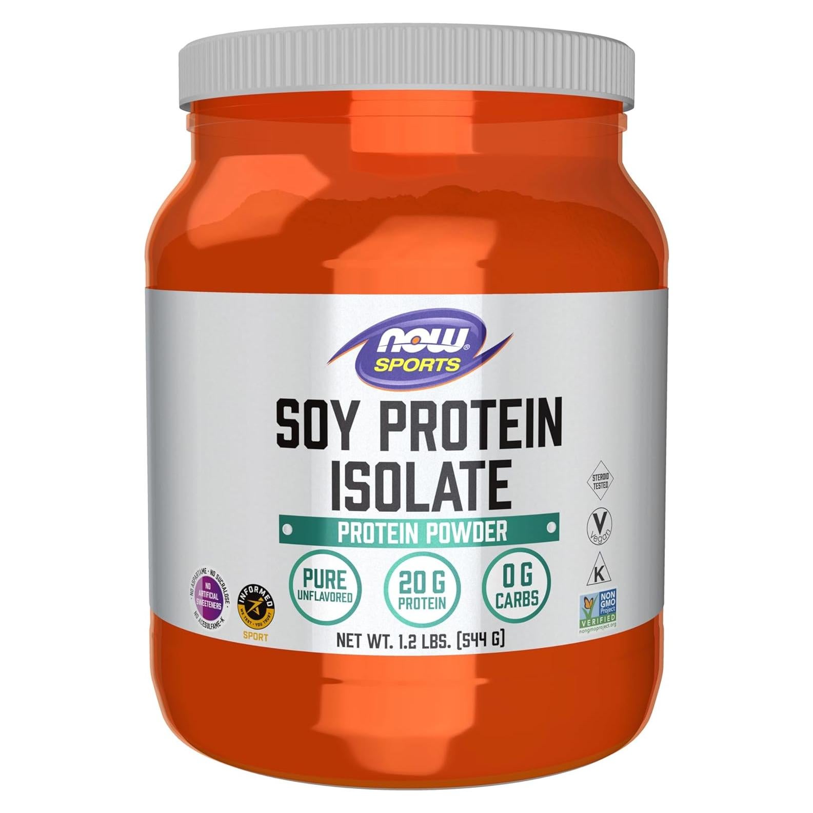 Aislado de Proteína de Soja NOW 20g Sin Sabor 0.54kg