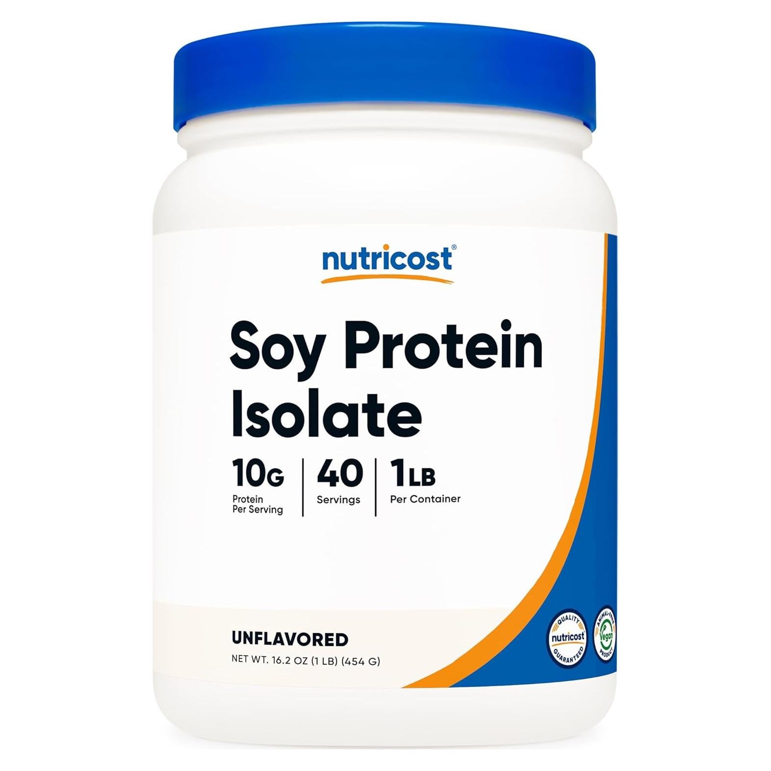 Aislado de Proteína de Soja Nutricost 1 kg Sin Sabor Vegano